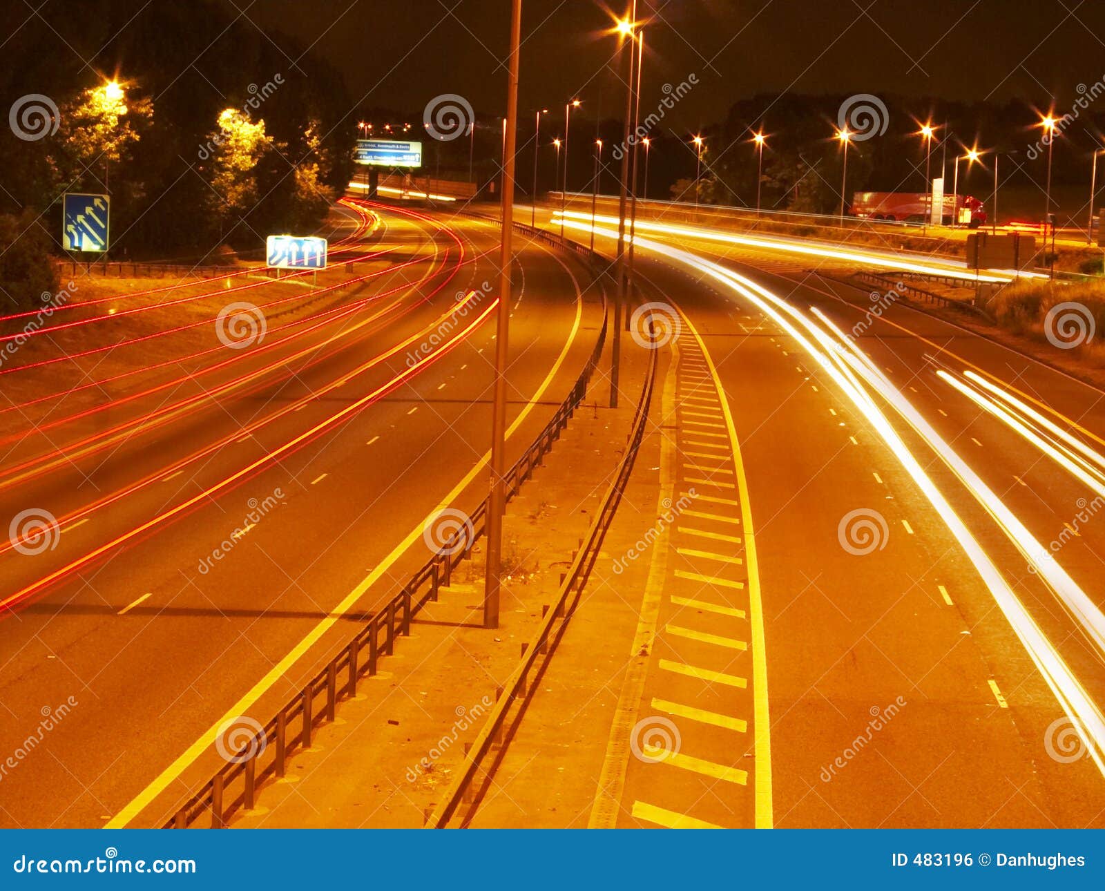 Cars at night stock photo. Image of evening, motorway, night 483196