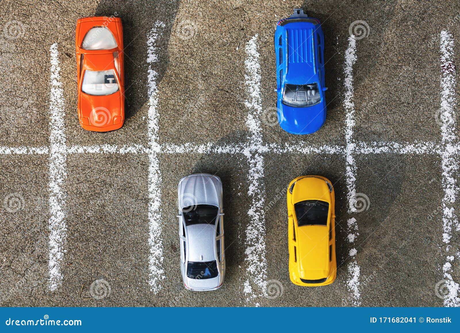 cars on parking lot. top view