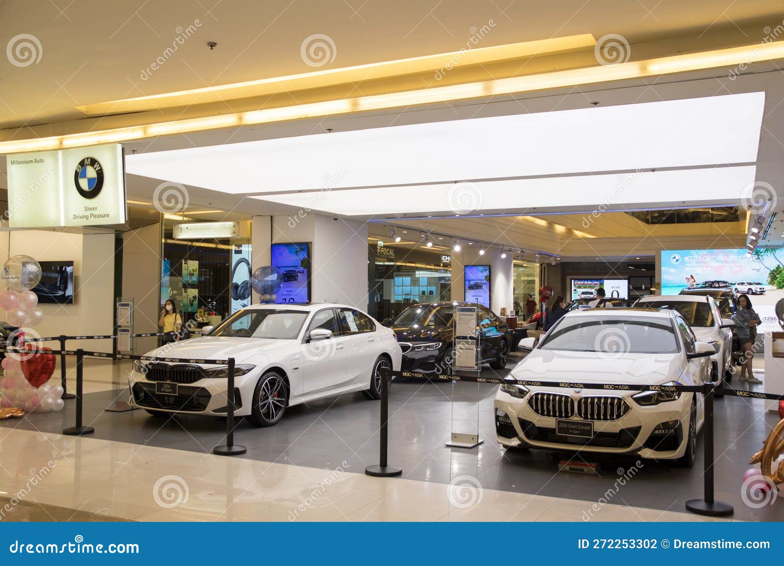 Cars in Showroom of Dealership BMW in Siam Paragon, Bangkok Editorial
