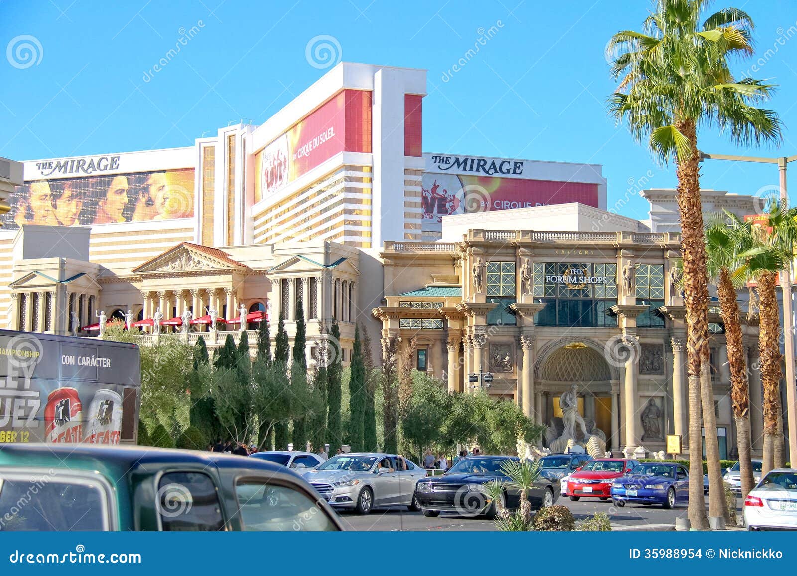 Cars On The Strip In Las Vegas, Nevada. Editorial Stock Image - Image