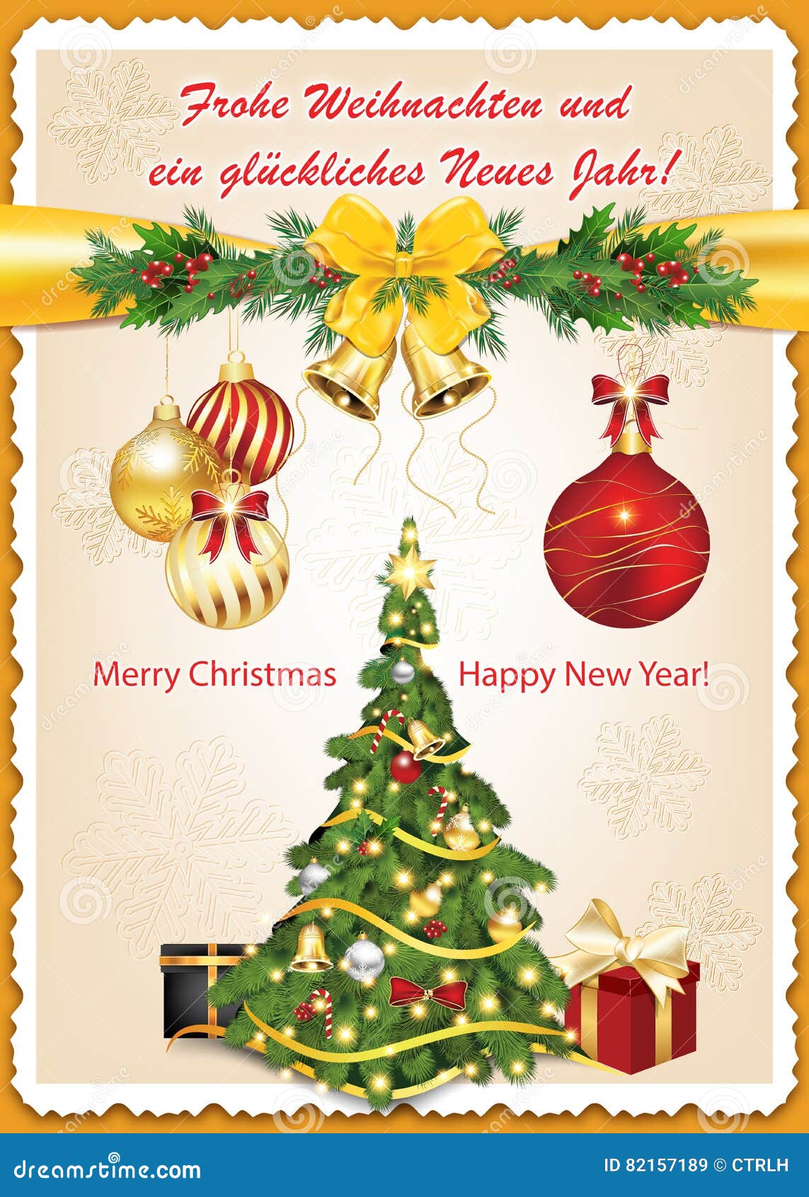 Cartão Clássico Alemão Pelo Natal E O Ano Novo Ilustração Stock -  Ilustração de snowflakes, desejos: 82157189