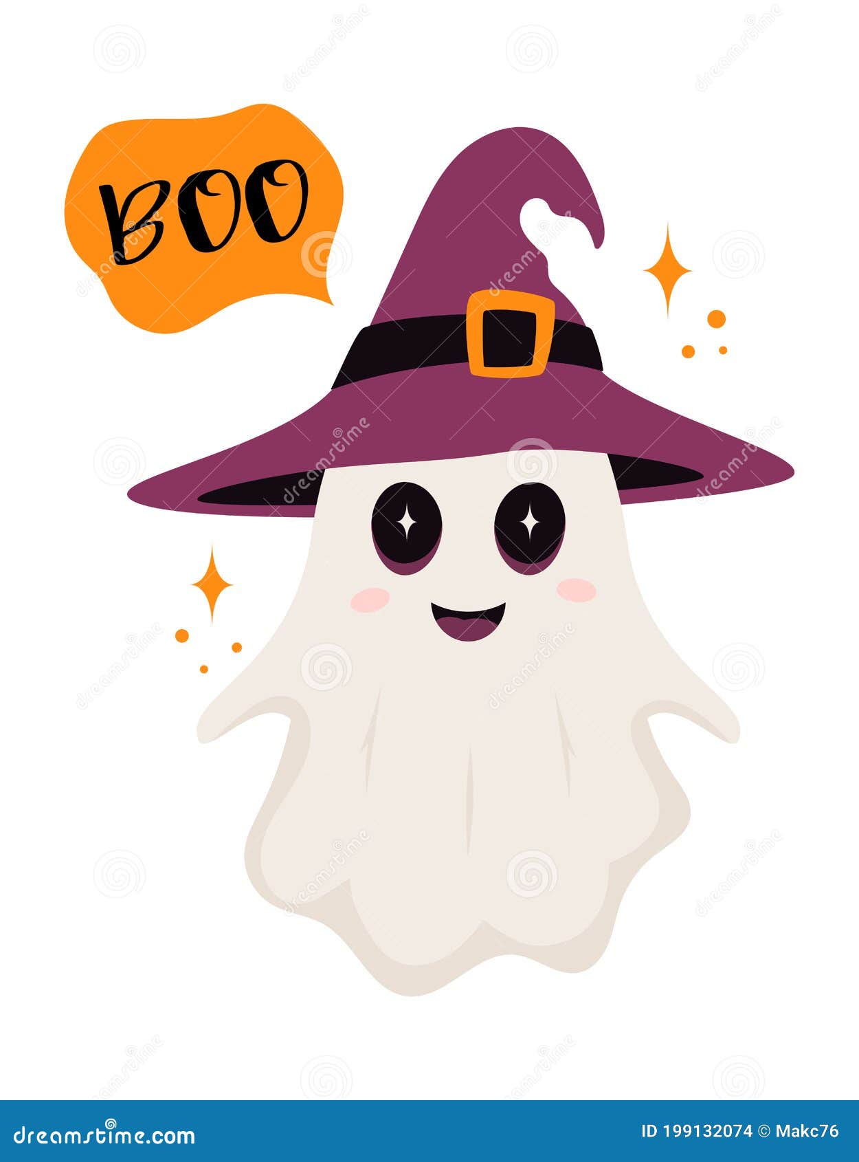 Cartão De Halloween Com Fantasma Fofo Em Chapéu De Bruxa Ilustração do  Vetor - Ilustração de escandinavo, cara: 199132074