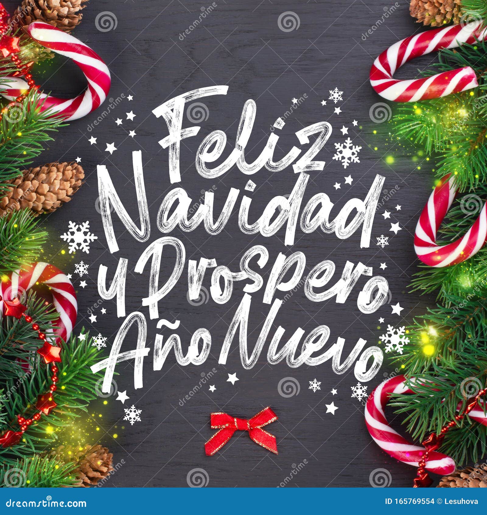 Cartão De Natal Com Palavras De Desejo Em Espanhol Foto de Stock - Imagem  de vermelho, cumprimento: 165769554