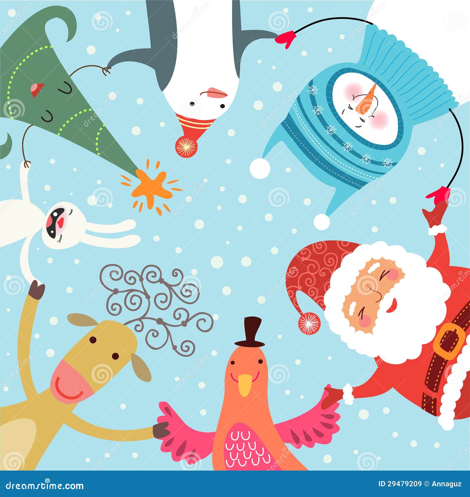 Cartão De Natal Engraçado Com O Pai Natal Ilustração do Vetor - Ilustração  de saco, cervos: 29479209, image size:1596x1690