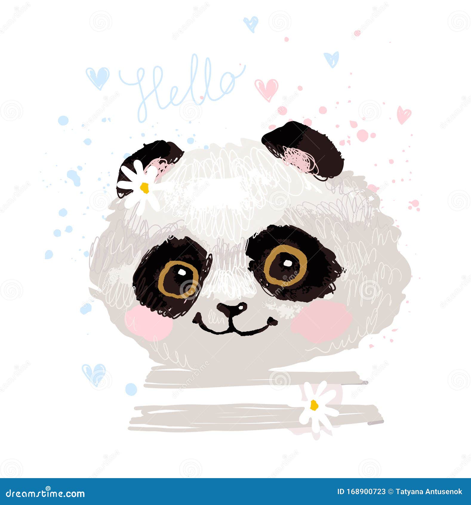 Desenho De Panda Fofo Para Decoração De Roupas Infantis E Cartões