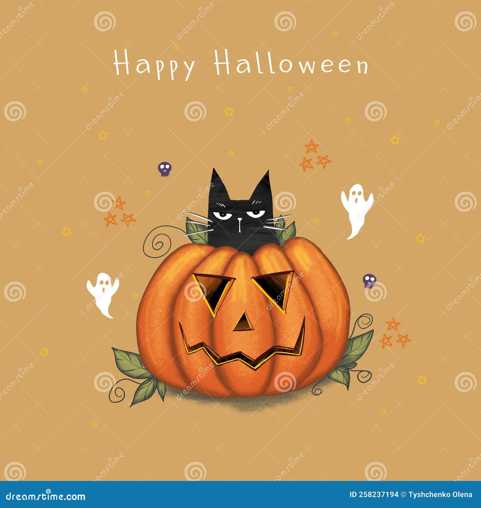 Desenho de adesivo de gatinho fofo na coleção do dia de Halloween  [download] - Designi