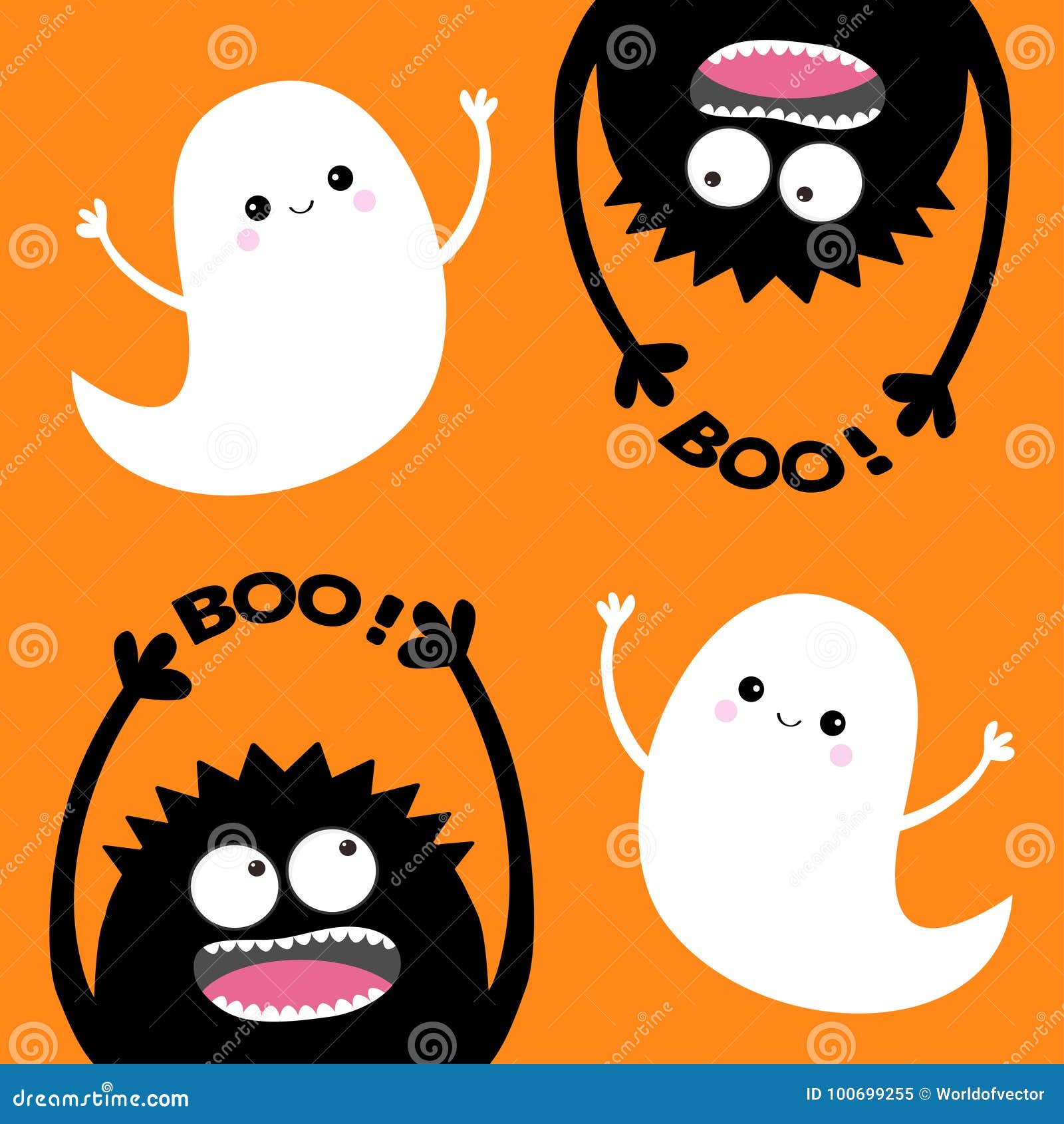 Bonito Desenho Animado Colorido Halloween Doce Boo Fantasma PNG