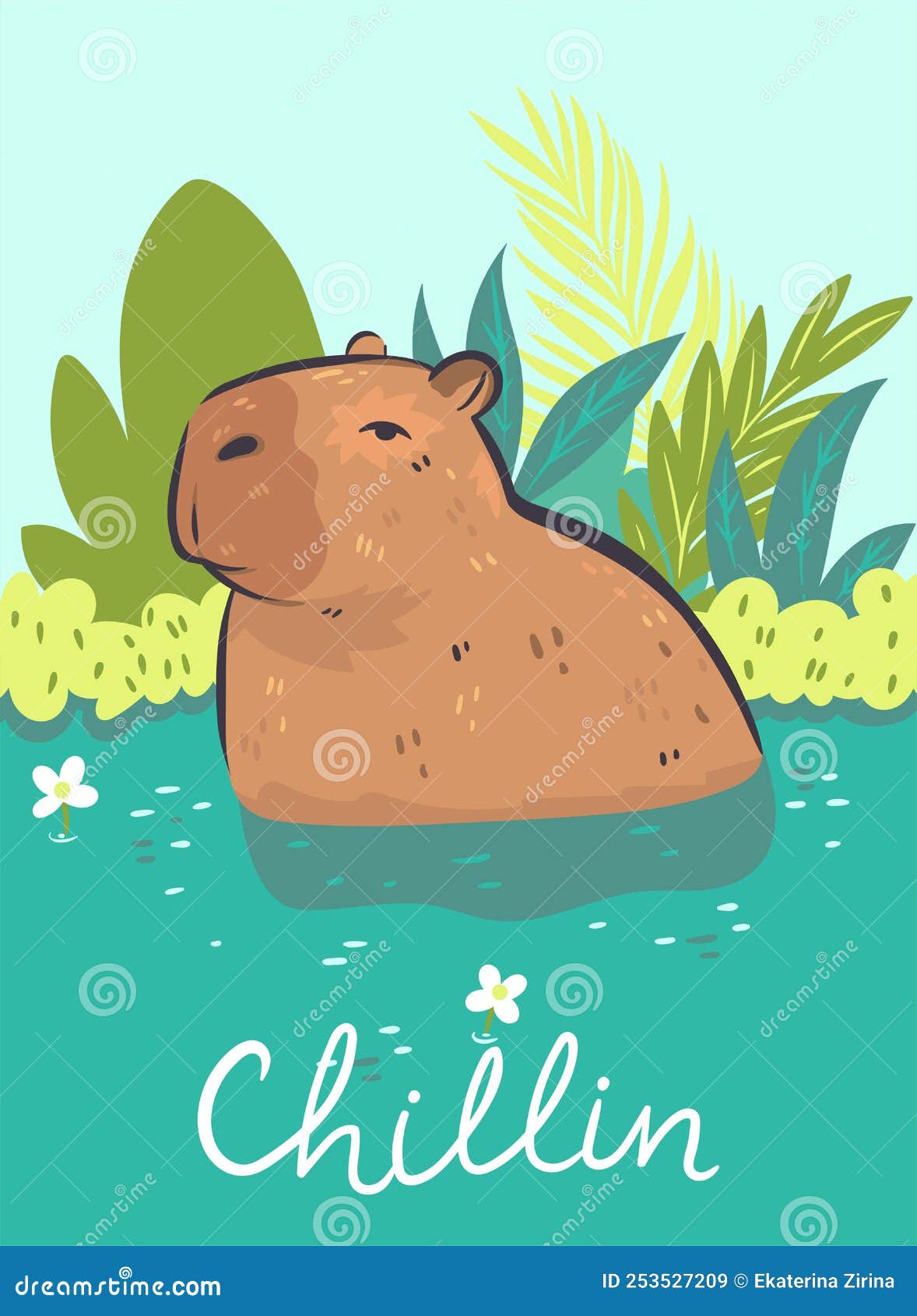 Bonita ilustração vetorial de desenho de capivara