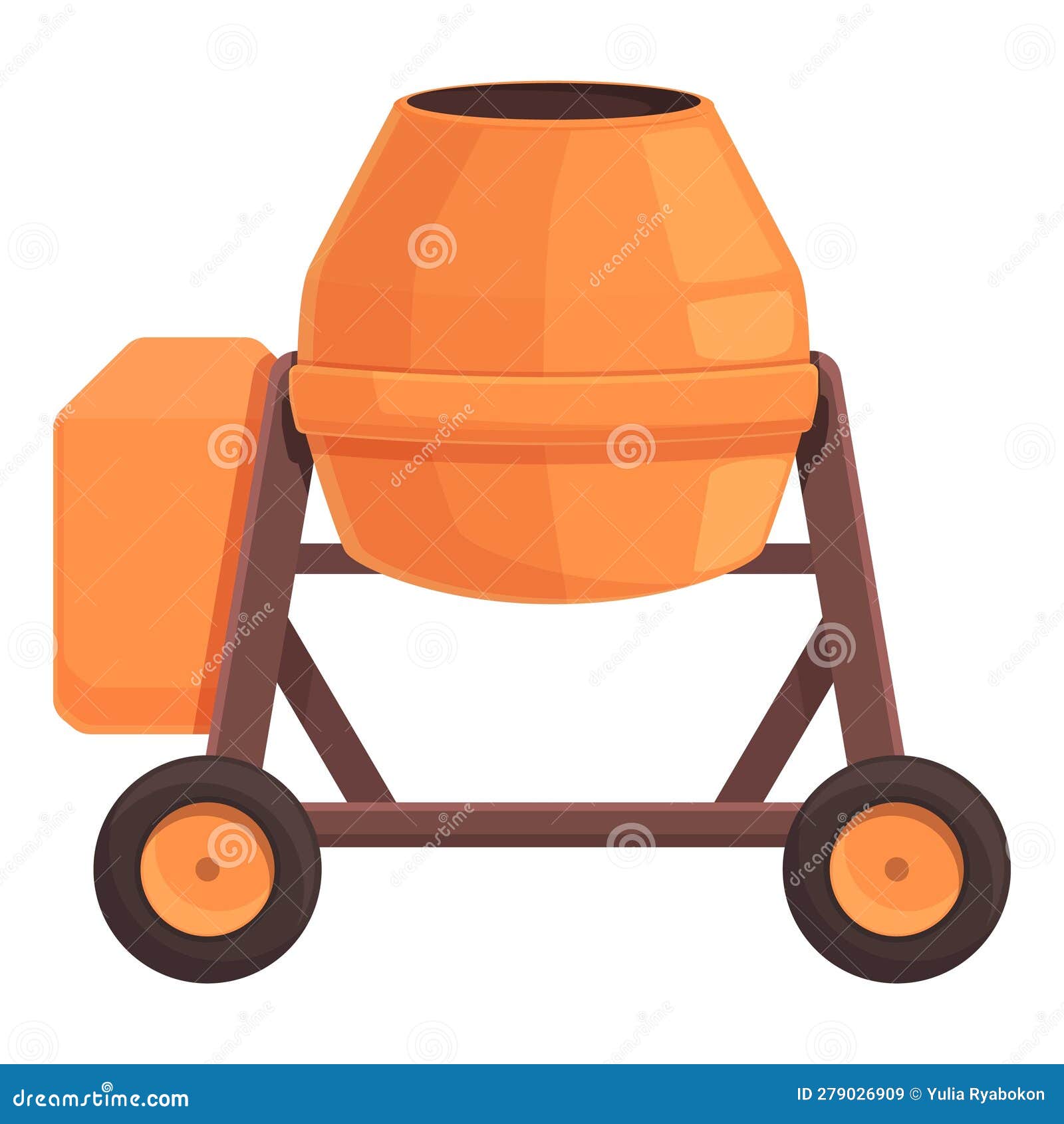 Cart Cement Mixer Icon Cartoon Vector. Concrete Machine Stock Vector
