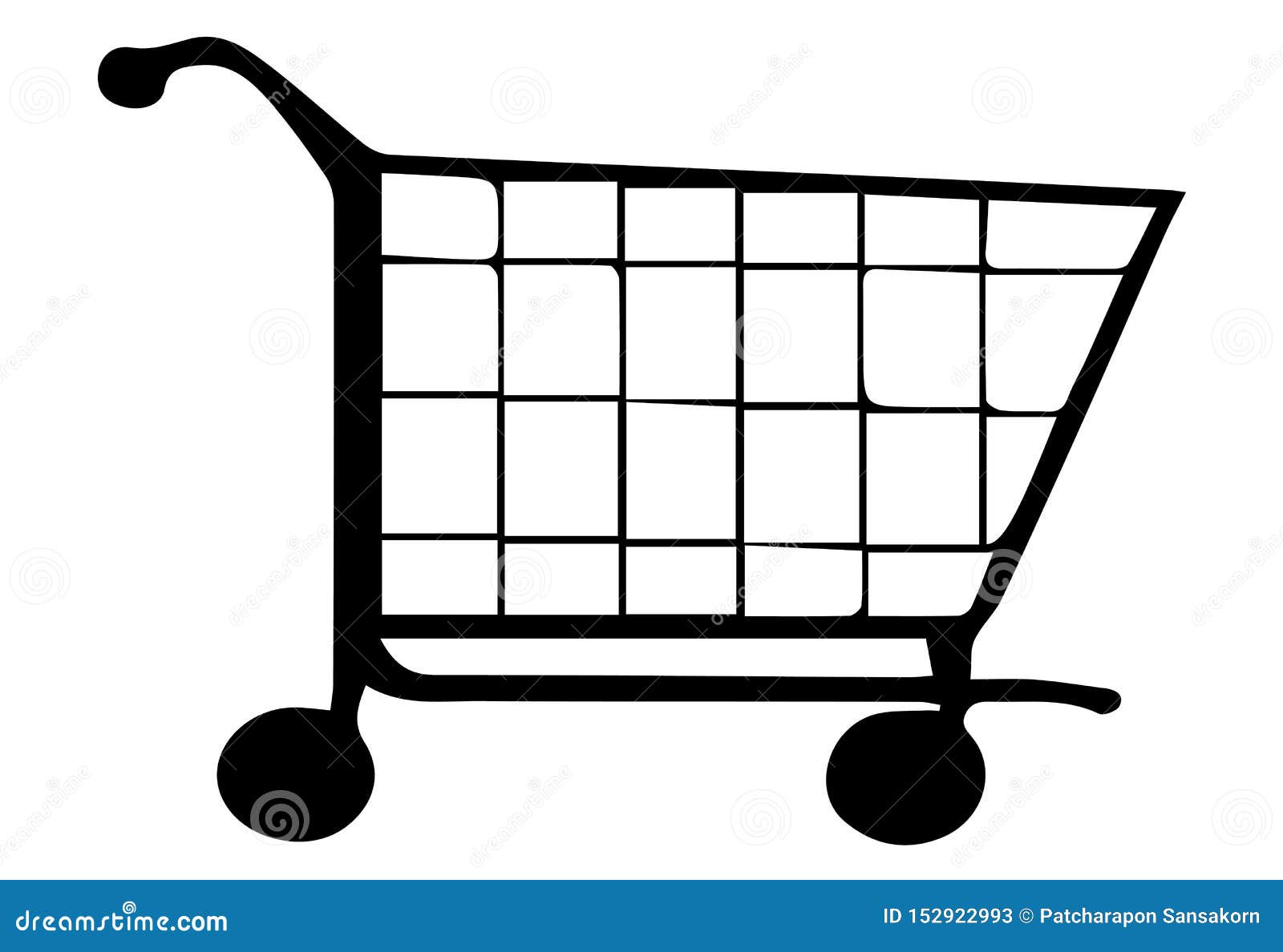 Cart Icon on White Background Stock Illustration - Illustration of