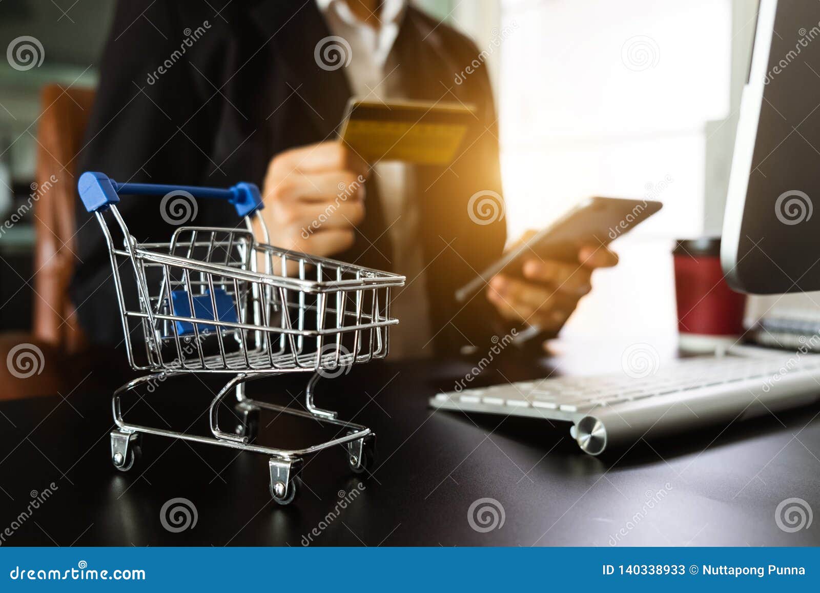 online shopping payments concept.