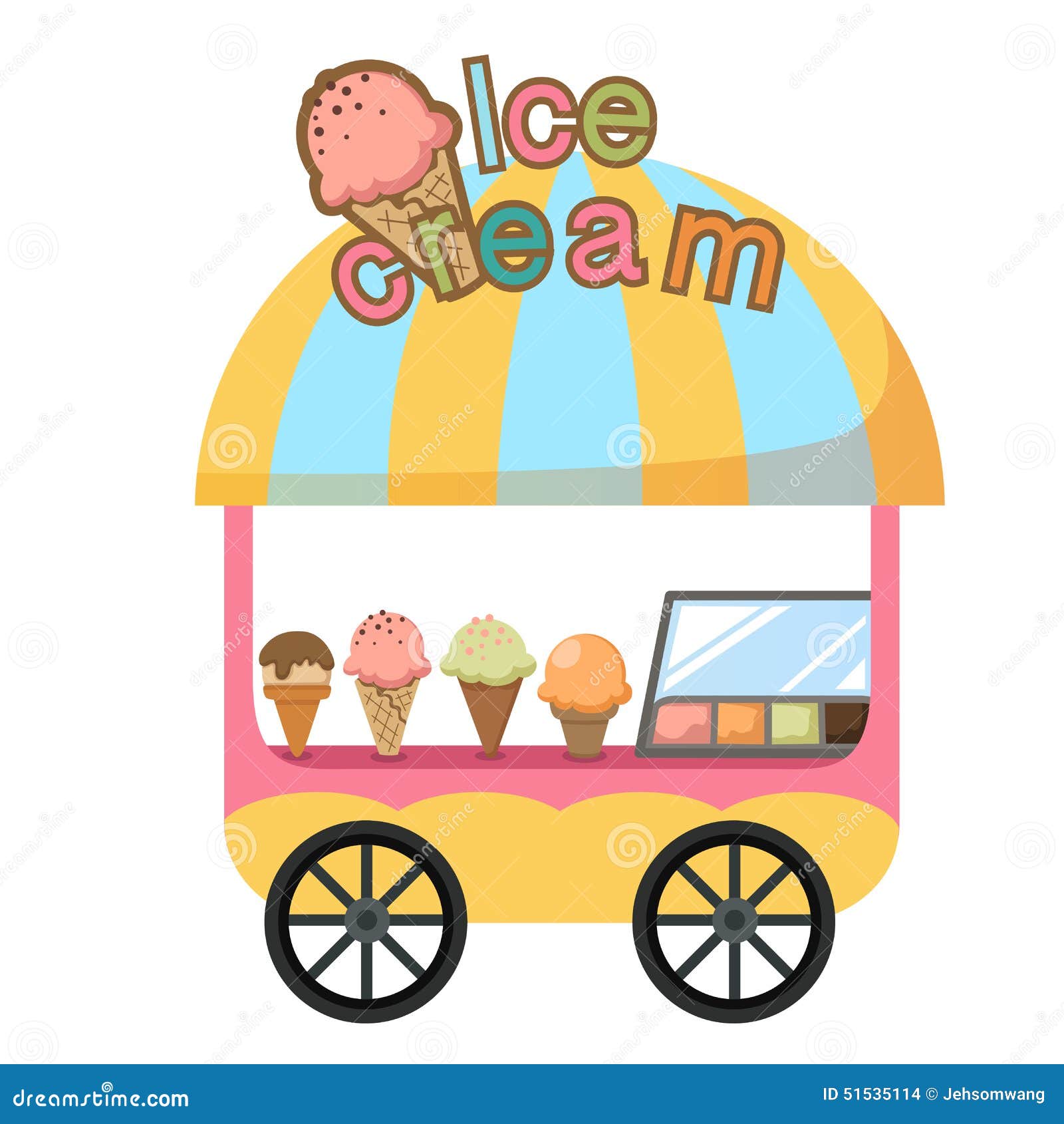 Ice Cream stand cart vector illustration isolated Stock Vector by  ©leszekglasner 63982027