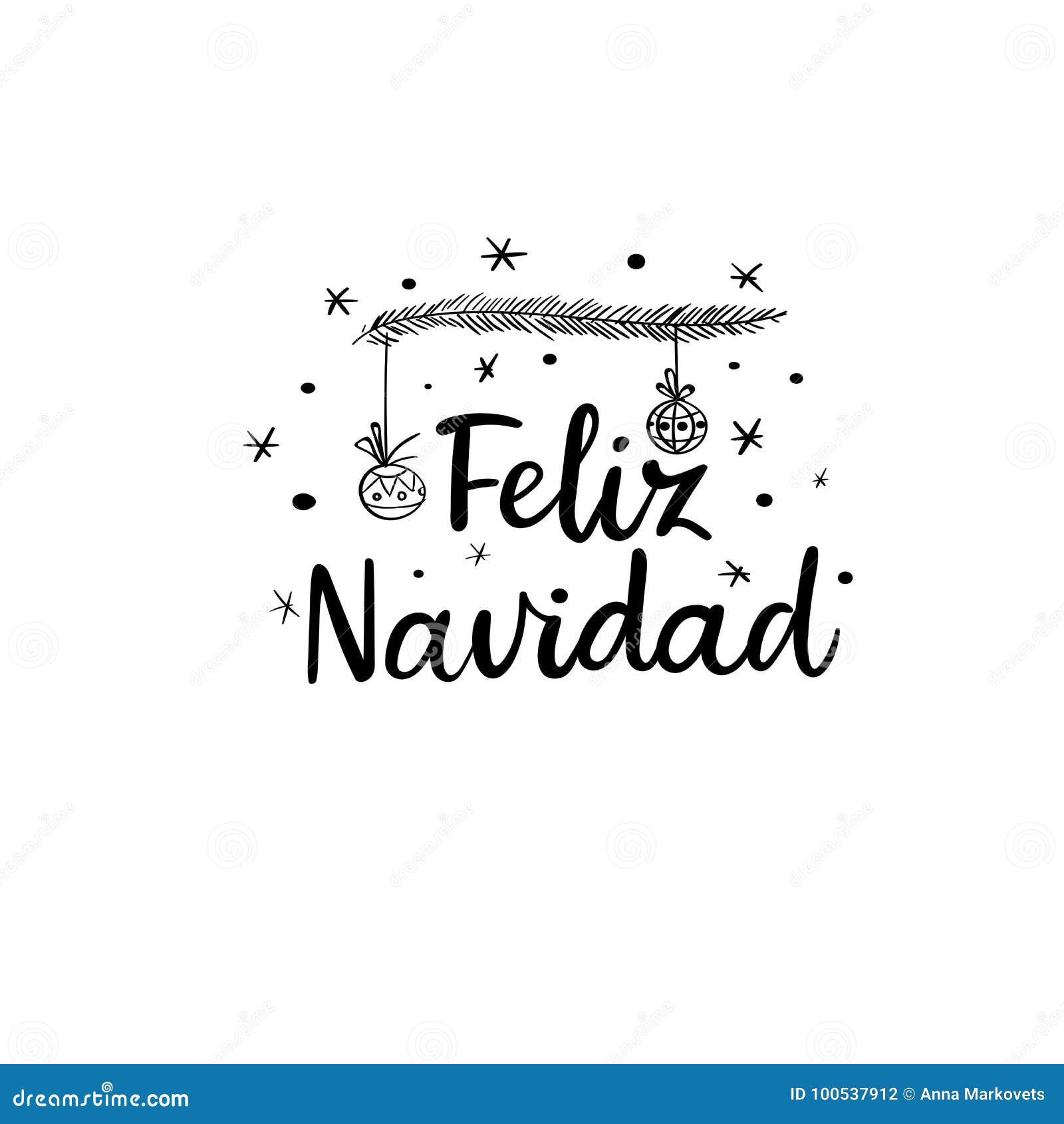 Carta Di Feliz Navidad Hand Lettering Greeting Illistration Di Vettore Calligrafia Moderna Illustrazione Vettoriale Illustrazione Di Felice Mano