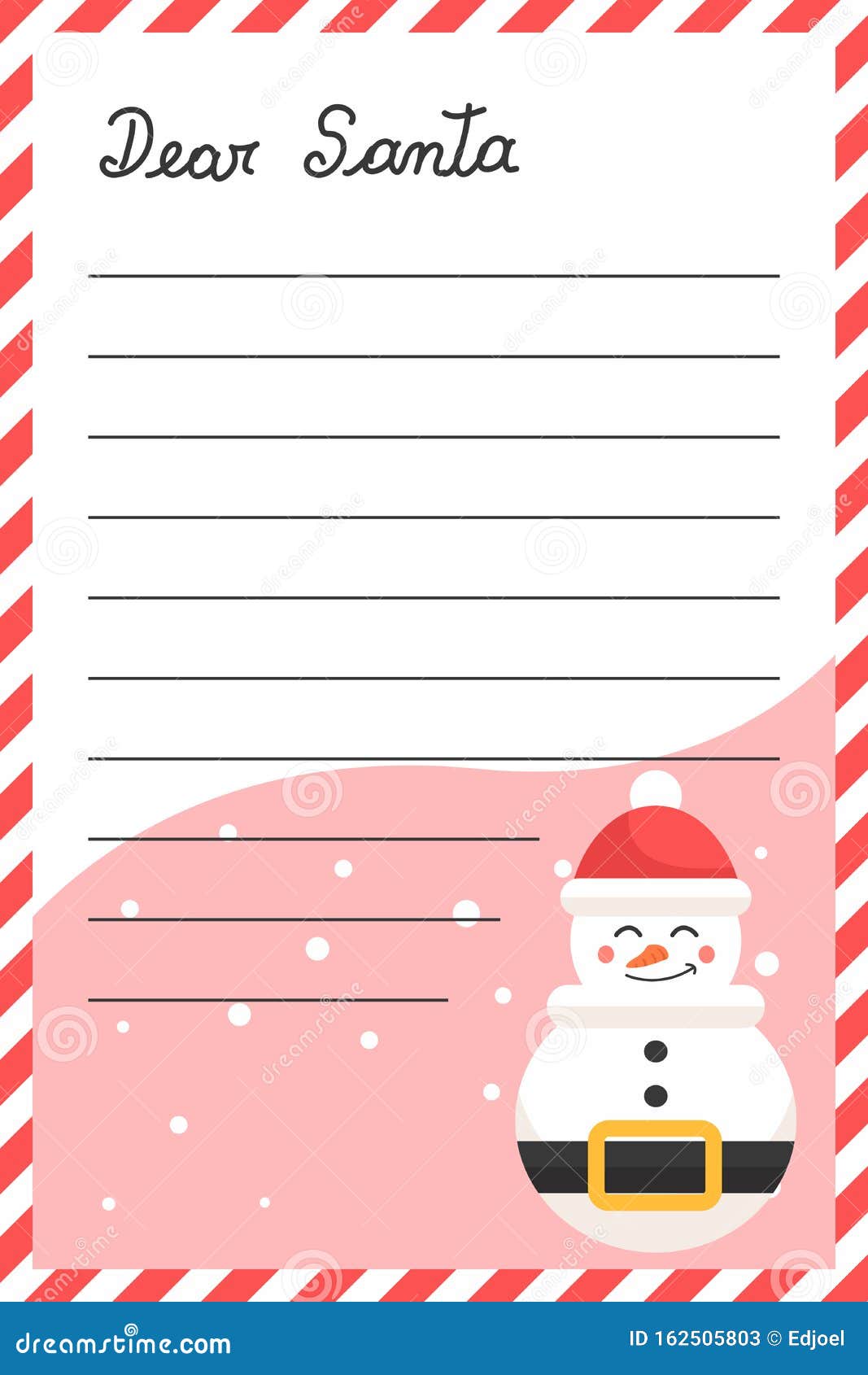 Carta Diseño De Tarjeta Navideña Para Enviar Un Mensaje a Santa Claus De  Snowman Ilustración del Vector - Ilustración de vacaciones, carta: 162505803