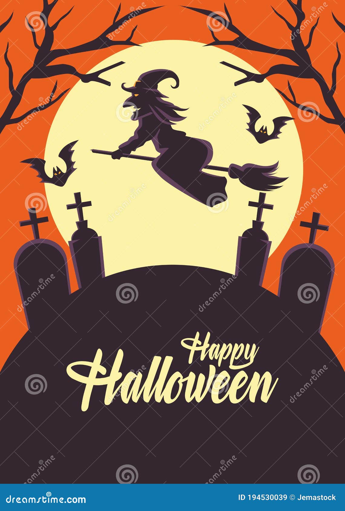 Vetores de Esquadrão De Bruxas Fofas Feliz Halloween Duas Bruxas