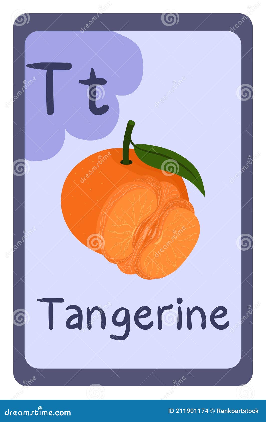 Carta-flash Colorida Abc Education T Tangerine Citrinos Exótico ...