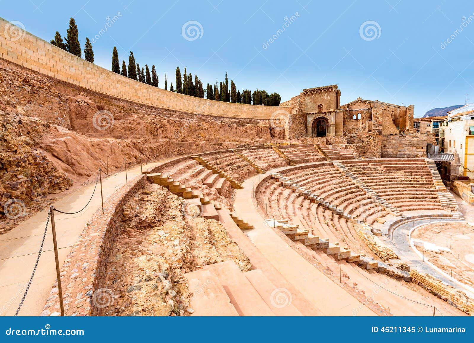 cartagena roman amphitheater in murcia spain