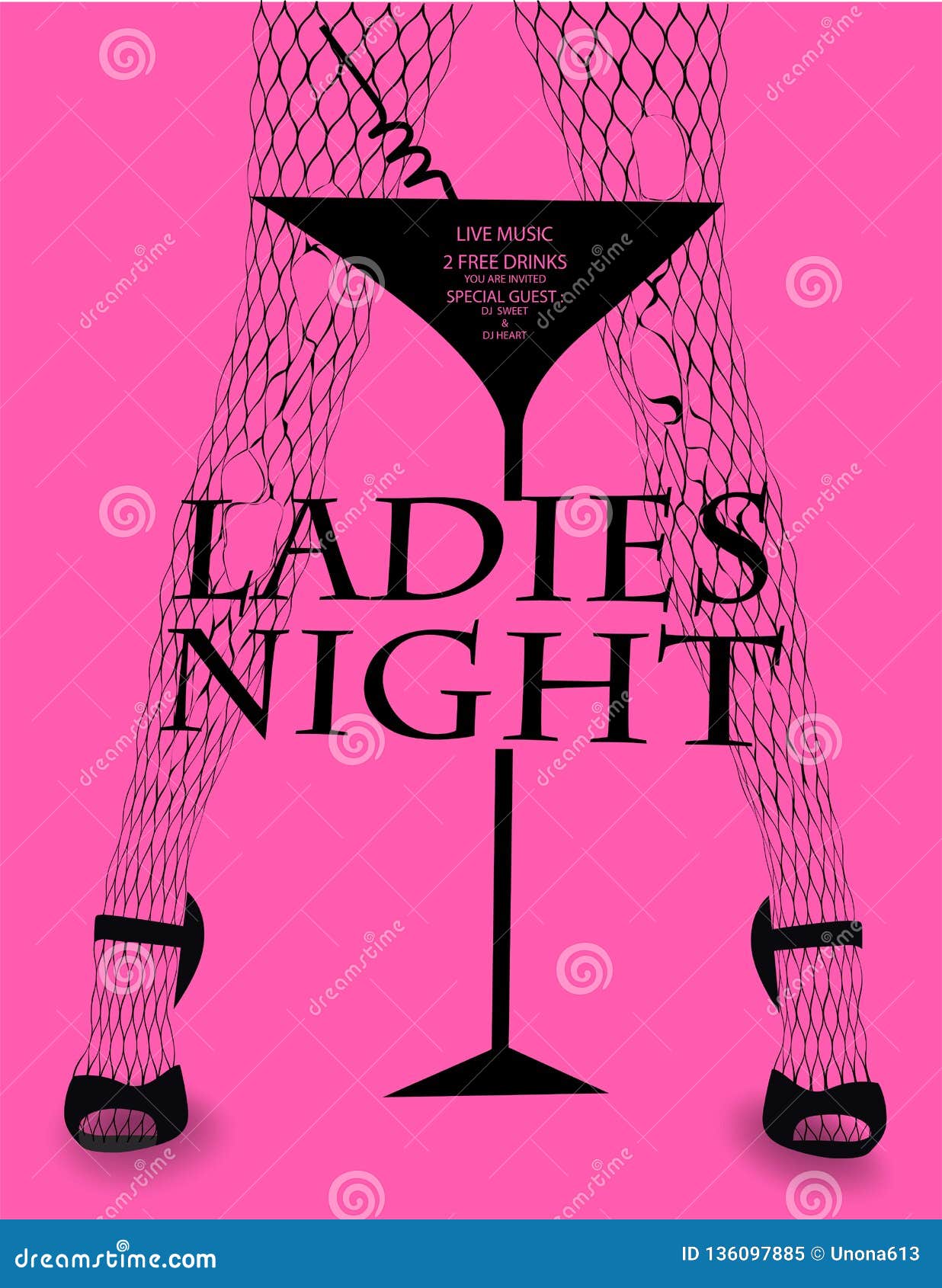 Ladies Night Banner - Arte vetorial de stock e mais imagens de