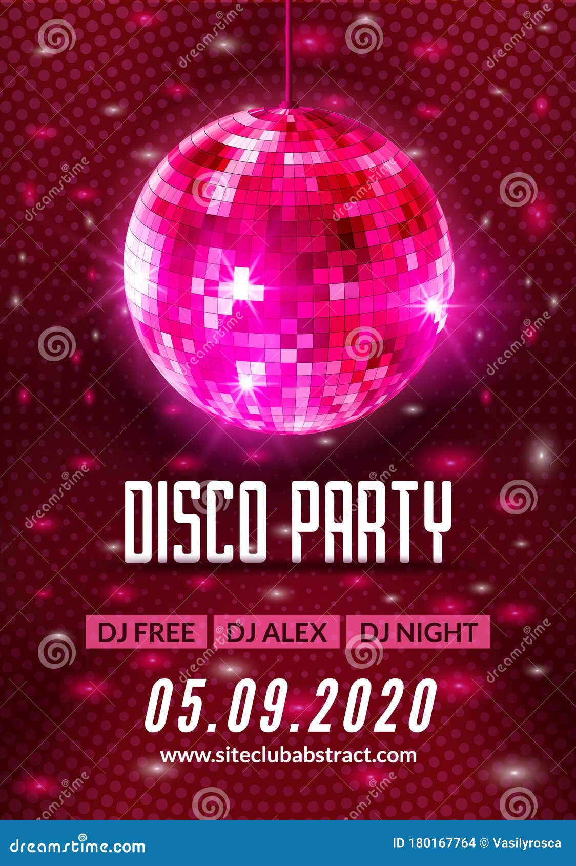 Cartaz de festa de discoteca. Folheto de festa noturna de dança e