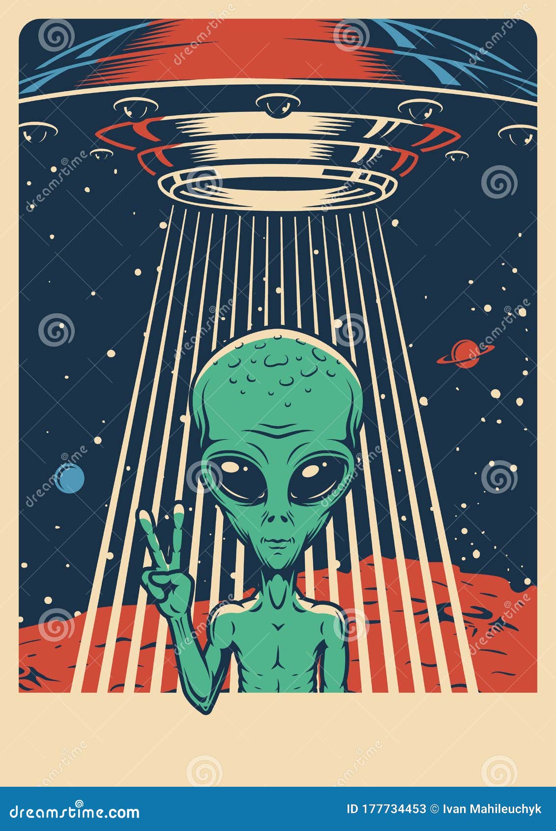 Conceito extraterrestre vintage, Vetor Grátis