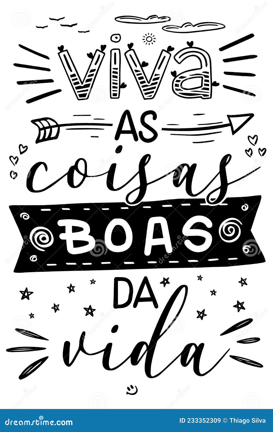 ilustração colorida motivacional em português do Brasil. tradução