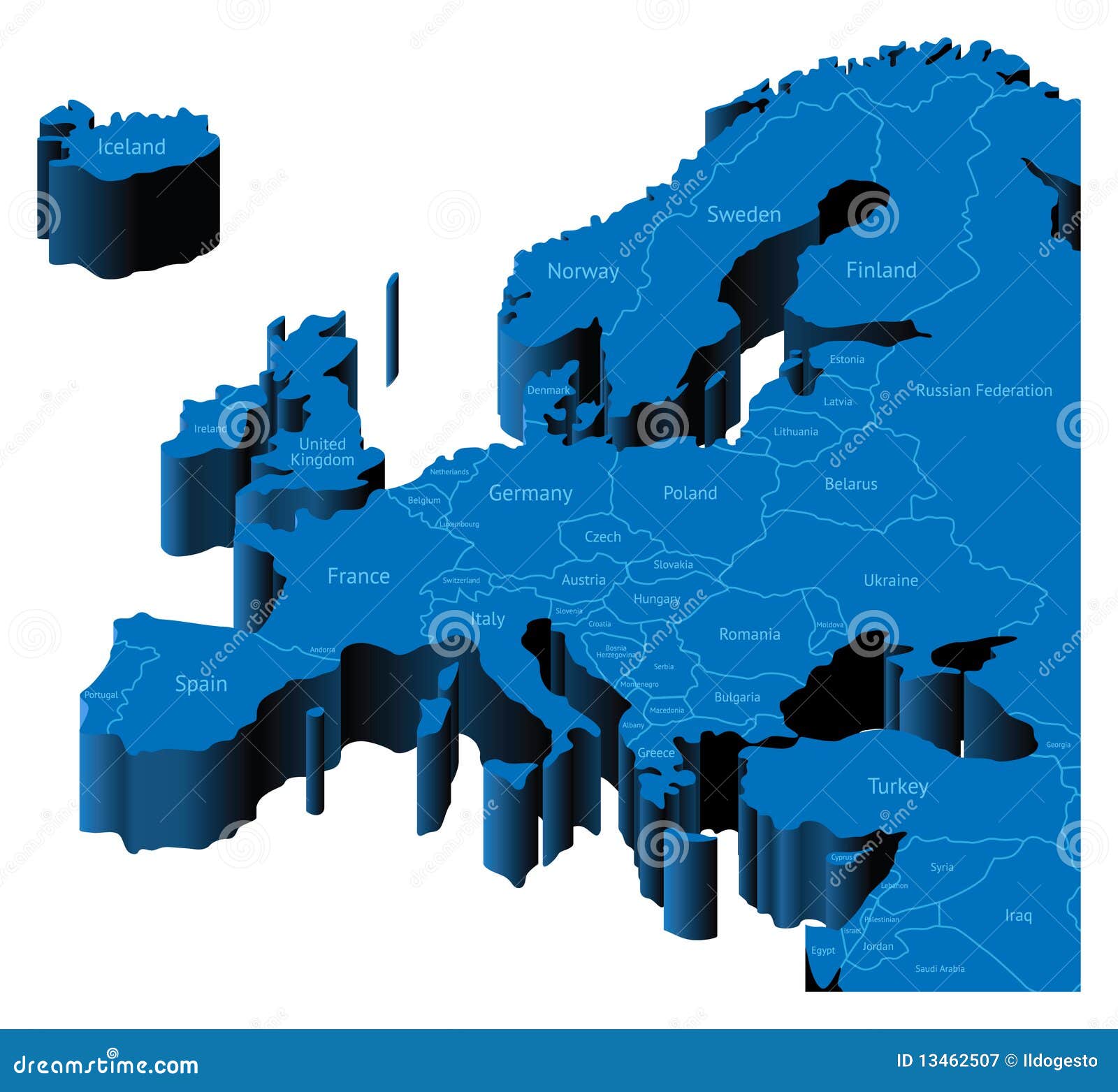 "Carte Europe 3D Vert" photo libre de droits sur la banque ...