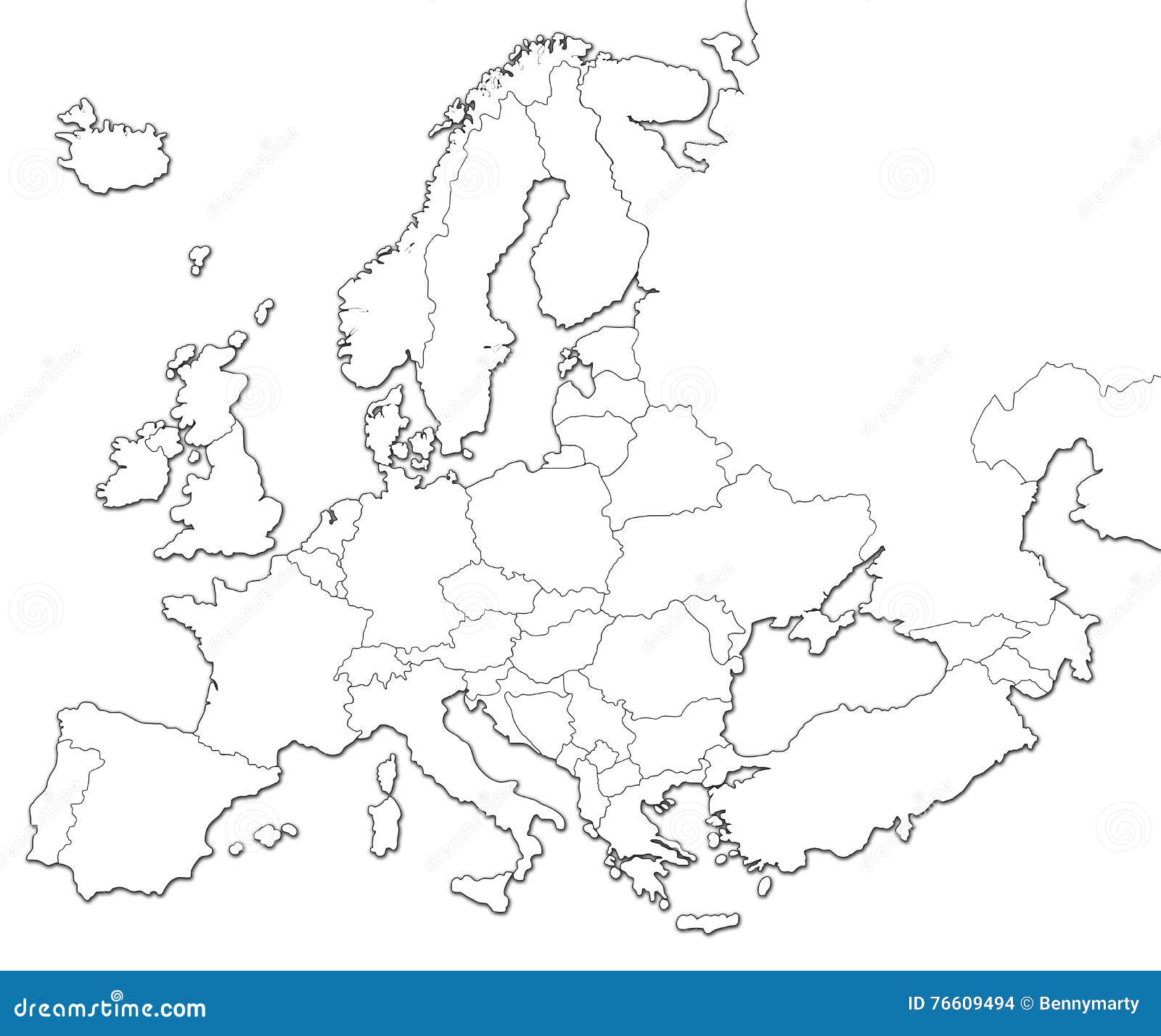 Liège carte Europe blanc60x45cm