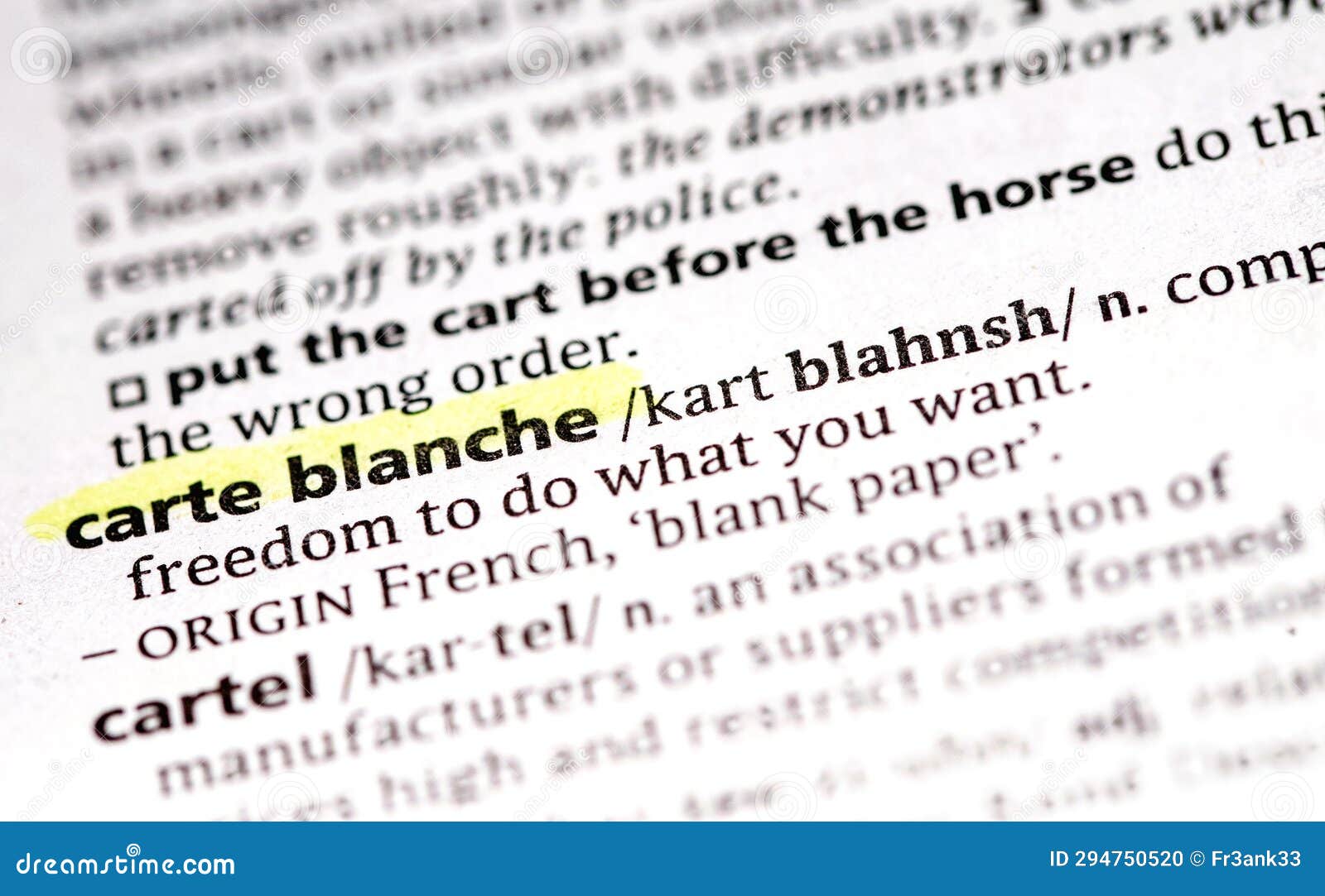 Carte blanche stock photo. Image of business, close 294750520