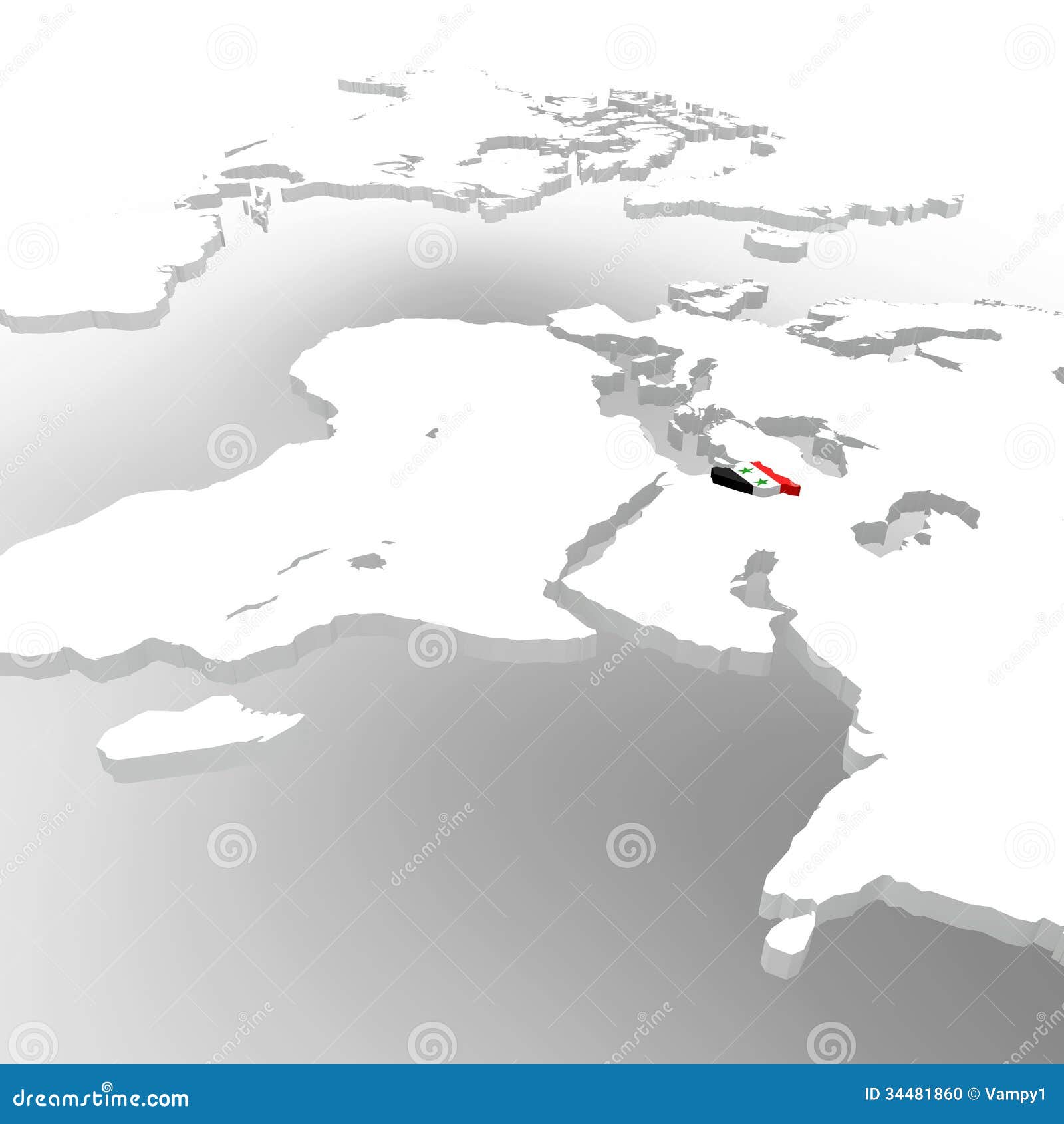 Carte Blanche Du Monde Avec La Syrie Illustration Stock