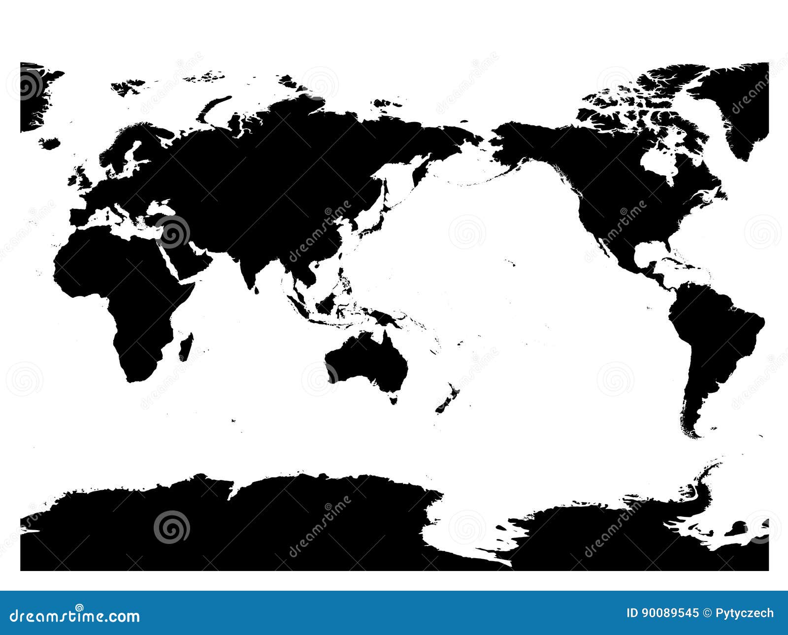 Carte Centrée Du Monde D'Australie Et D'océan Pacifique Haute Silhouette De  Noir De Détail Sur Le Fond Blanc Illustration De Vect Illustration de  Vecteur - Illustration du cartographie, pacifique: 90089545