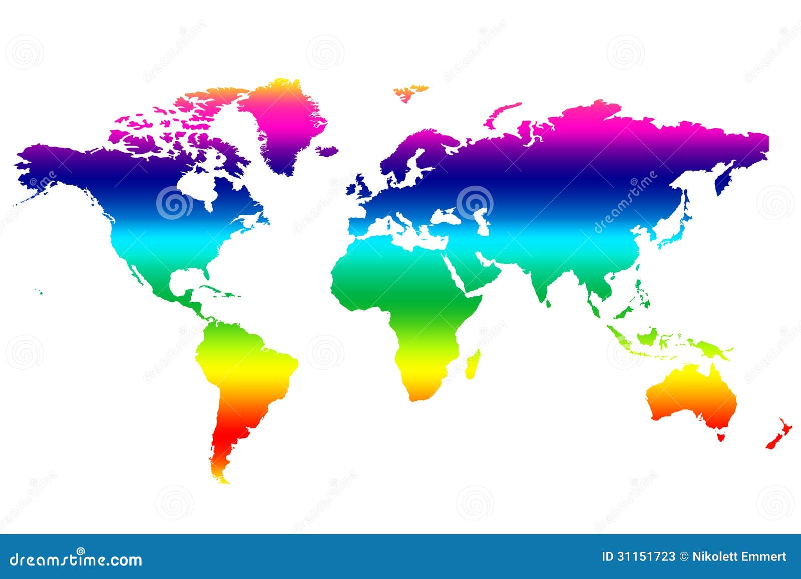Carte colorée du monde illustration stock. Illustration du jaune - 31151723