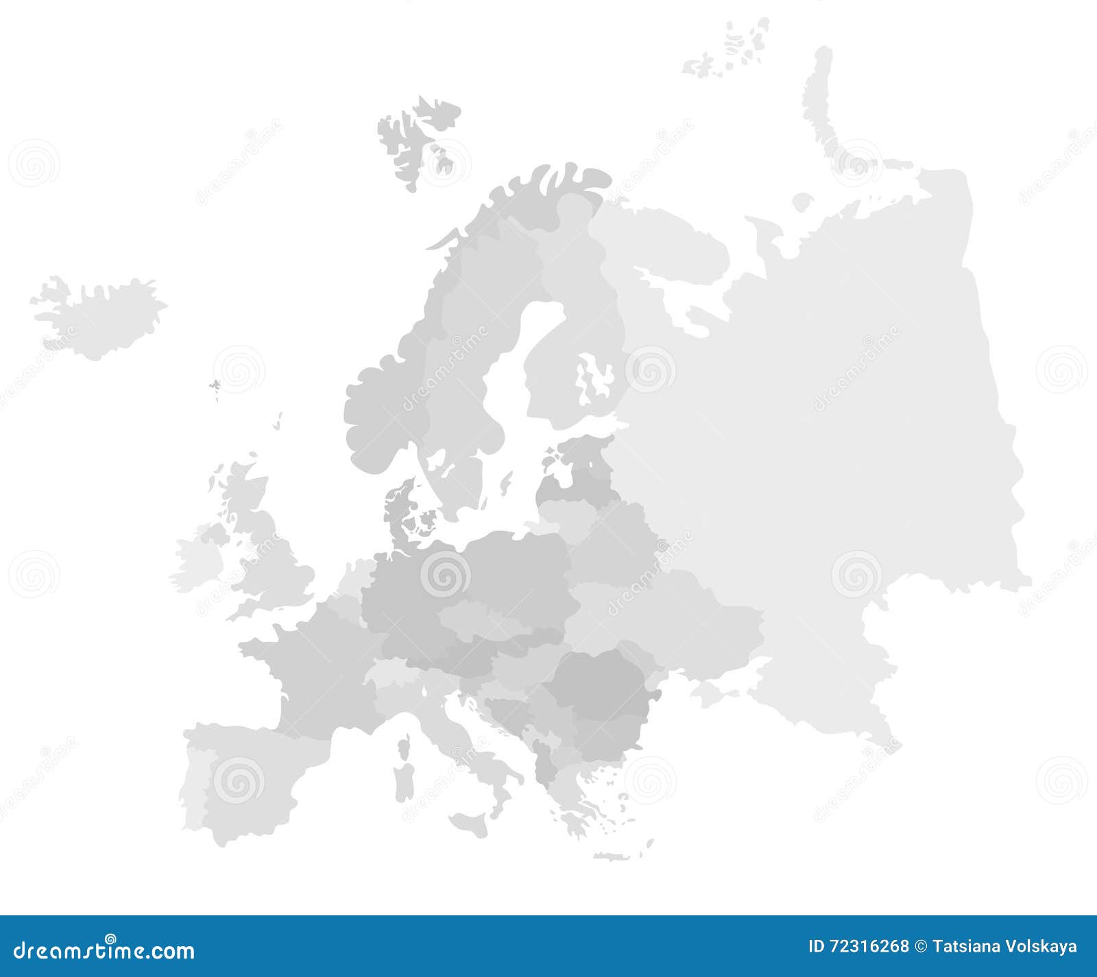 Carte Détaillée Moderne De Leurope Illustration De Vecteur