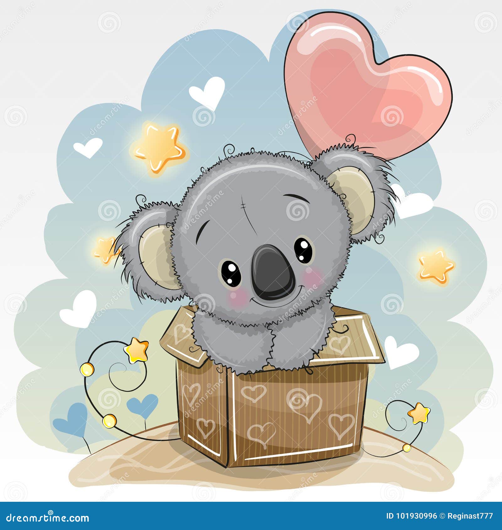 Carte D'anniversaire Avec Un Koala Et Un Ballon Mignons Illustration de  Vecteur - Illustration du enfant, boîte: 101930996