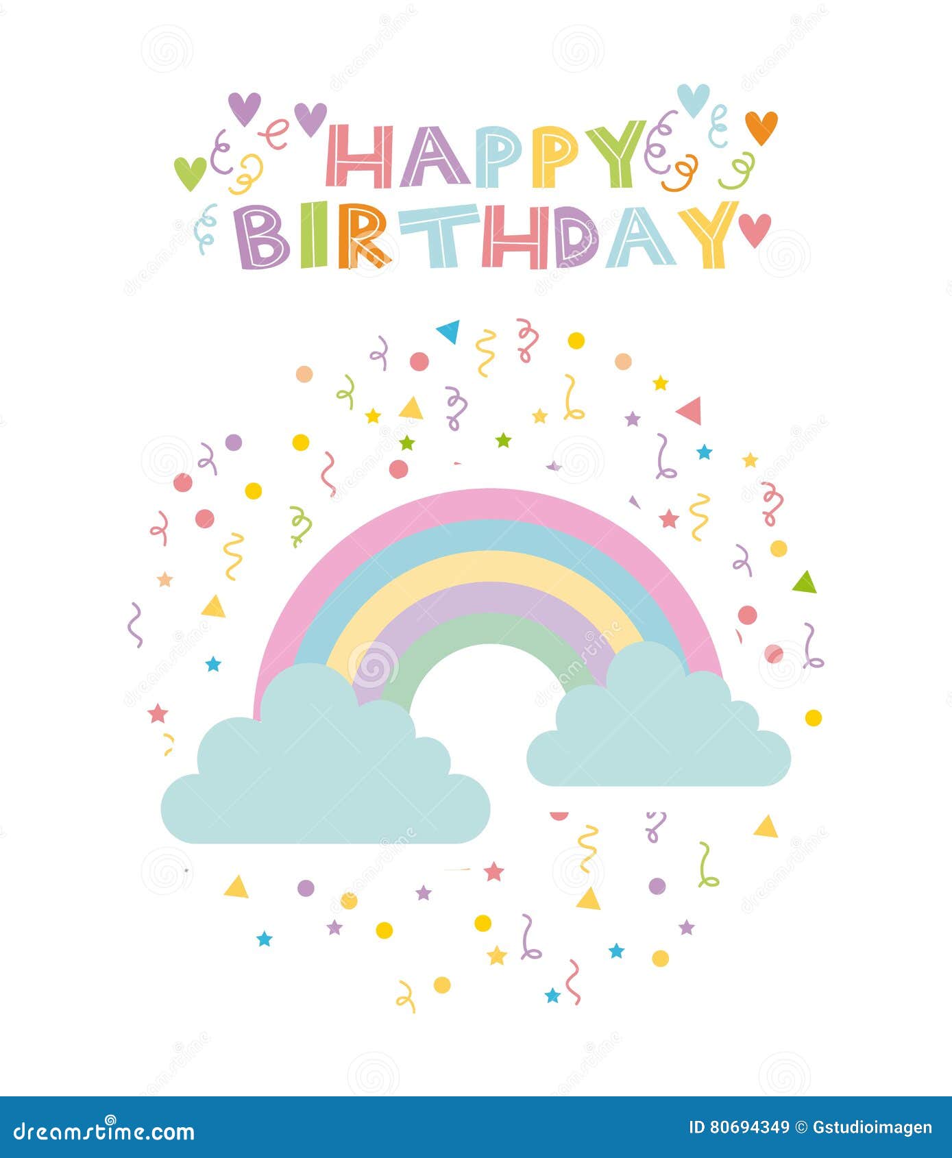 Carte D Anniversaire D Arc En Ciel Illustration De Vecteur Illustration Du Affiche Mignon