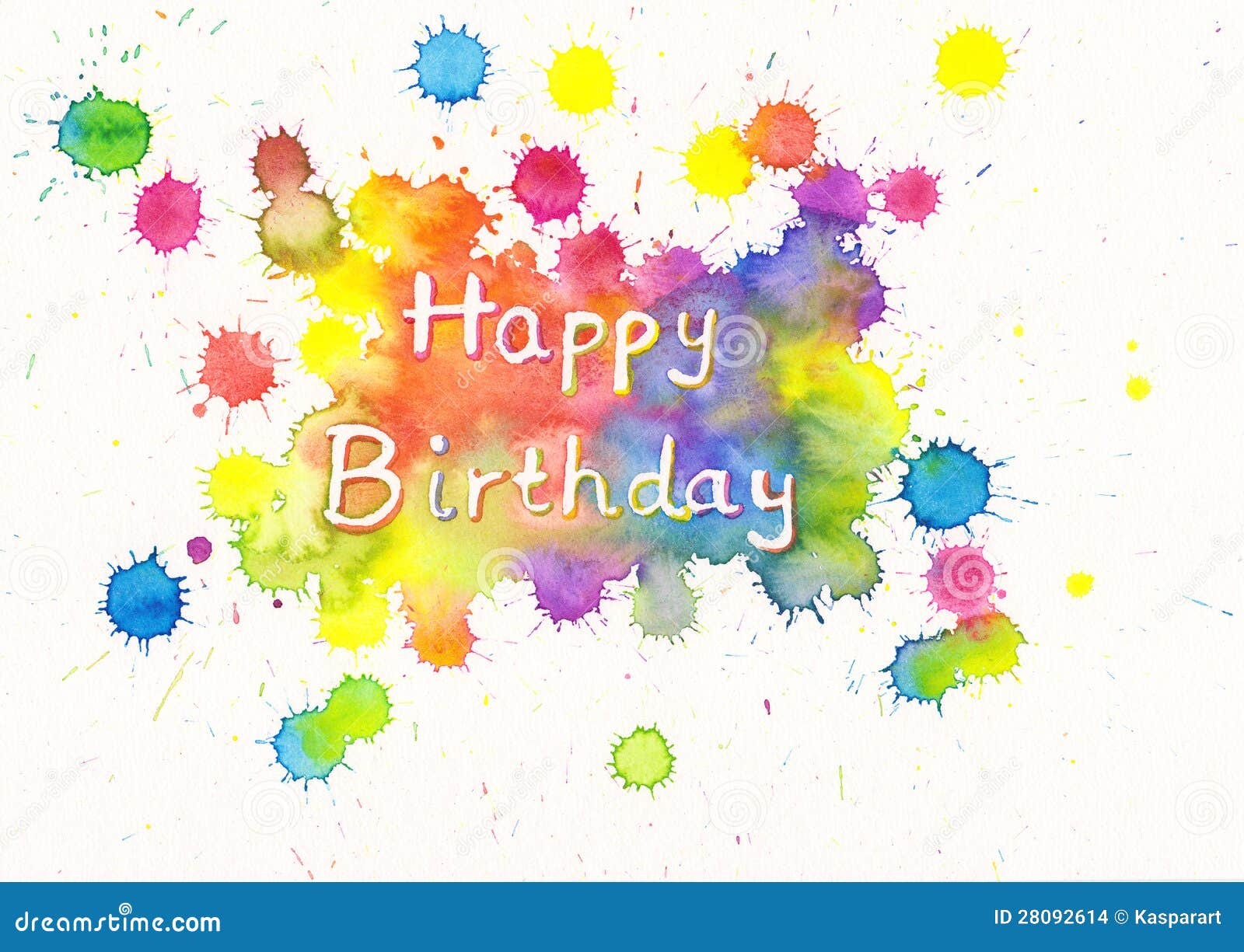 Carte D Aquarelle De Joyeux Anniversaire Illustration Stock Illustration Du Manuscrit Papier