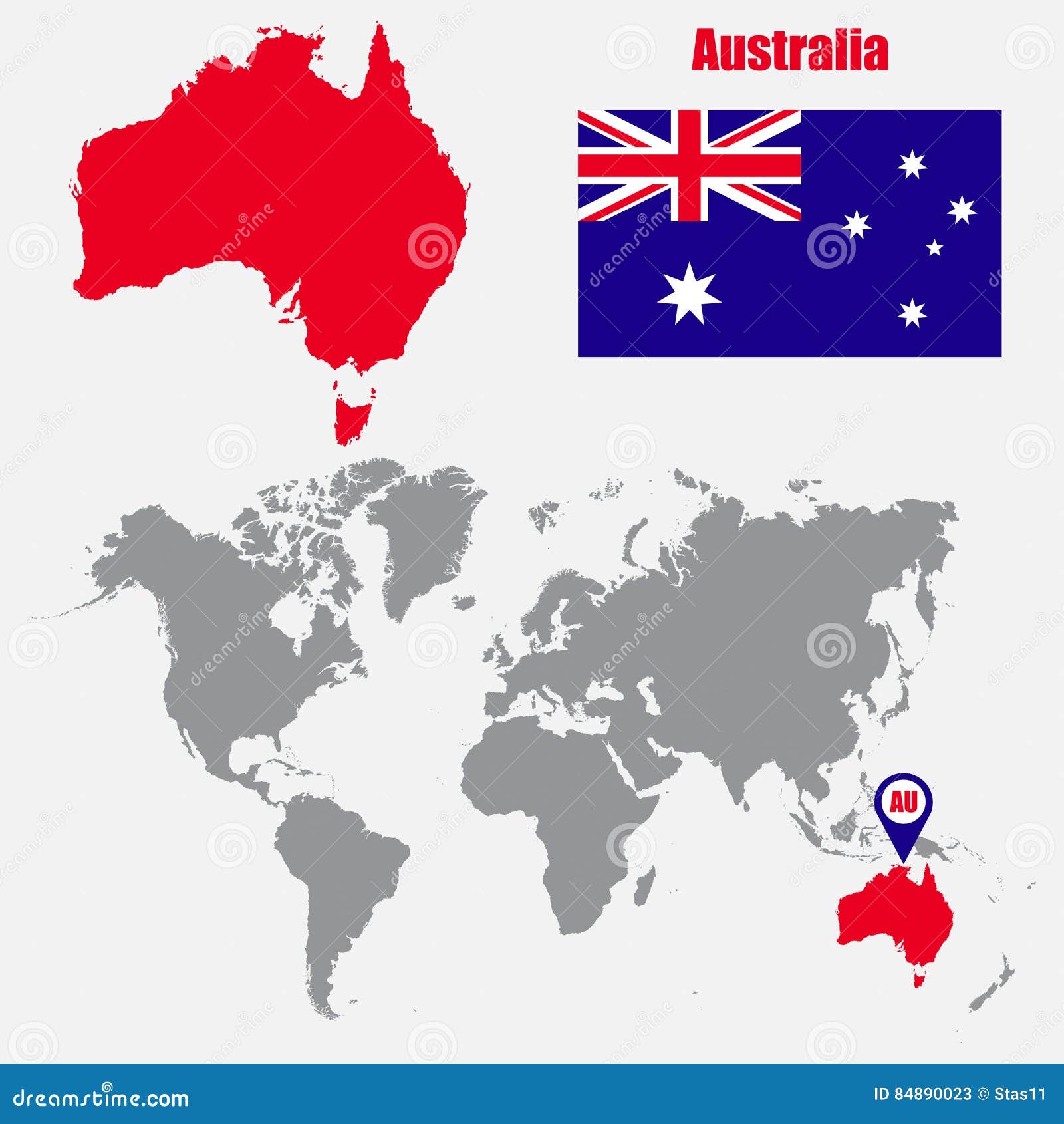 Carte Daustralie Sur Une Carte Du Monde Avec Lindicateur