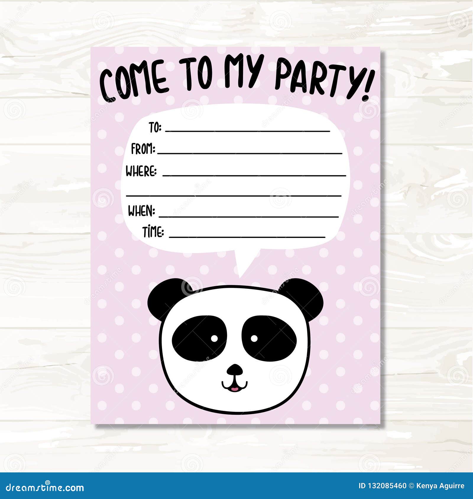 Carte D'invitation D'anniversaire D'ours Panda Illustration de Vecteur -  Illustration du coloré, patron: 132085460