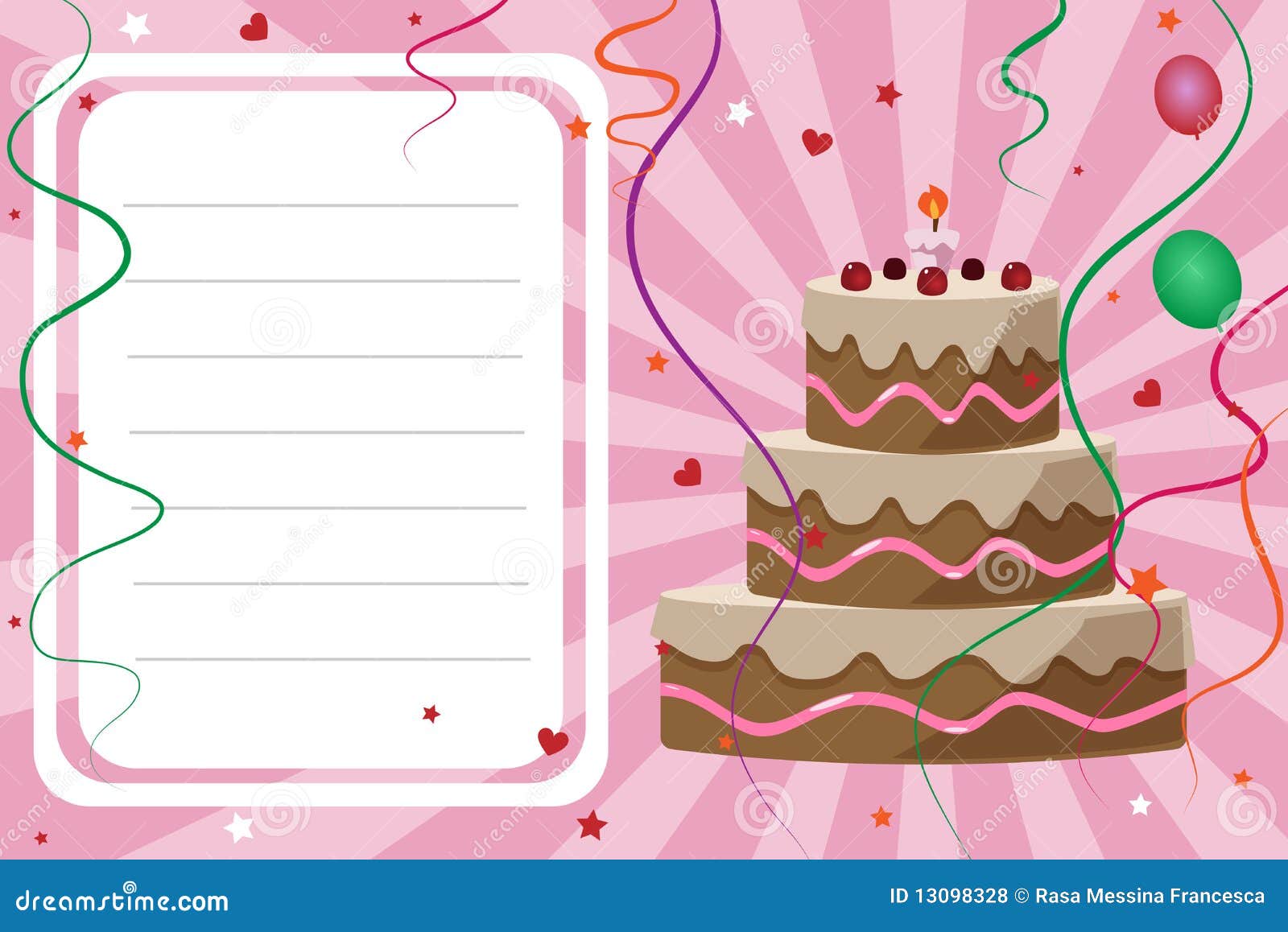 Carte D'invitation D'anniversaire - Fille Illustration de Vecteur -  Illustration du coeurs, datte: 13098328