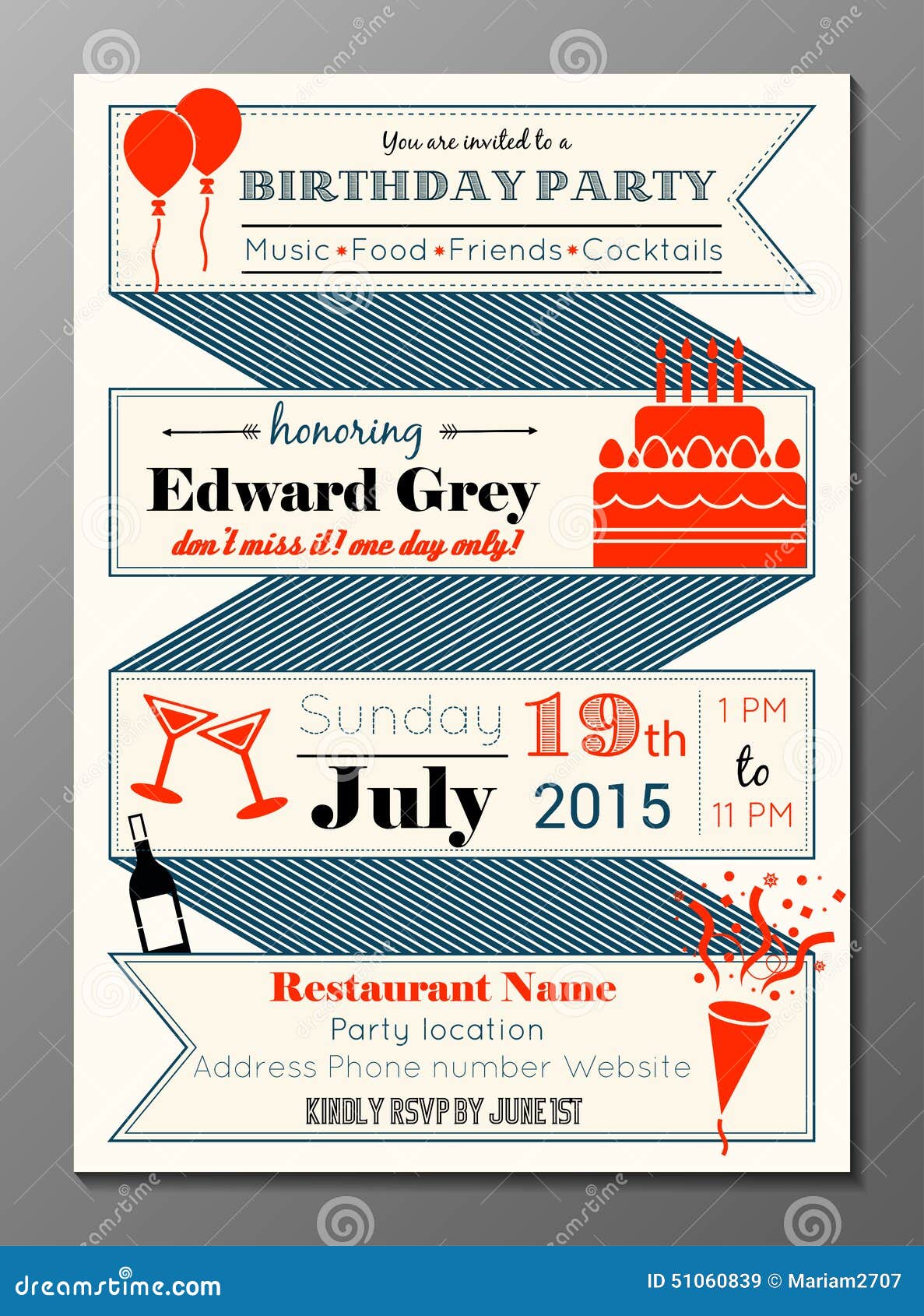 Carte D Invitation De Fete D Anniversaire De Vintage Illustration De Vecteur Illustration Du Vintage Carte Carte D Invitation De Fete D Anniversaire De Vintage Illustration De Vecteur Illustration Du Vintage Carte