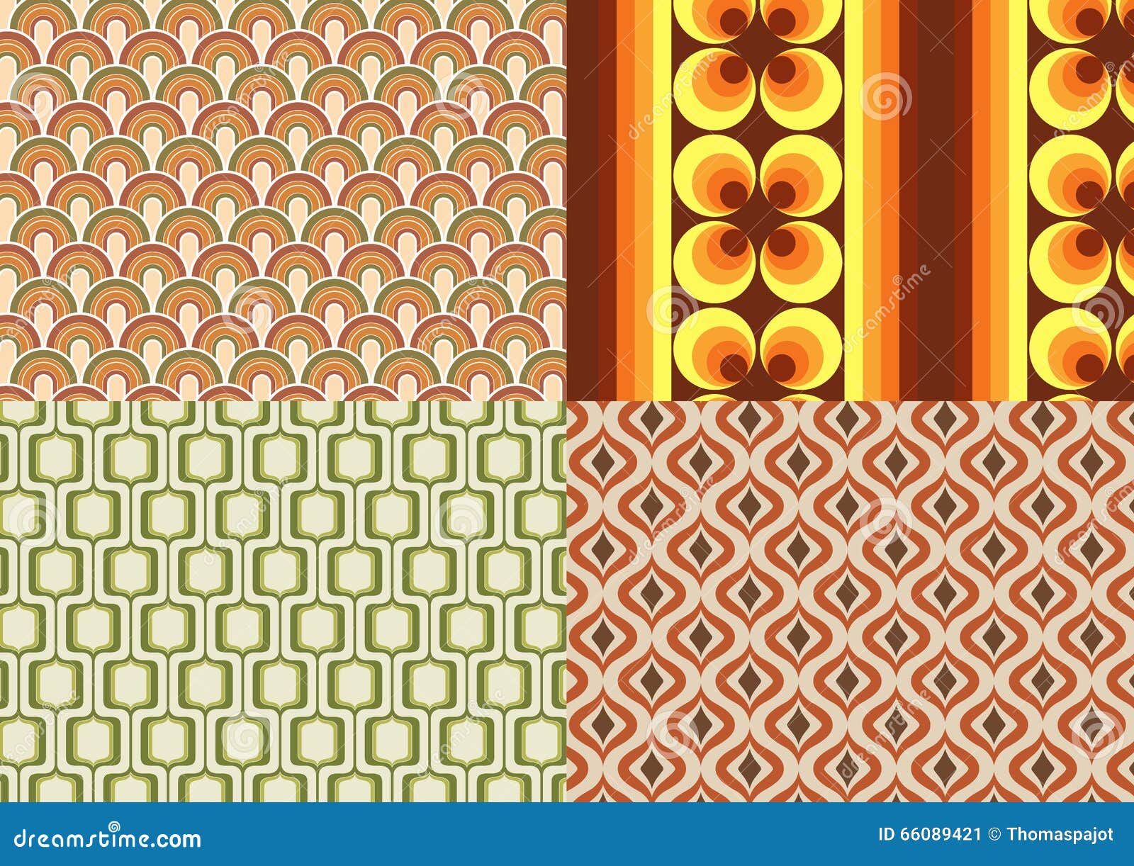 Carte Da Parati Di Anni Settanta Illustrazione Vettoriale