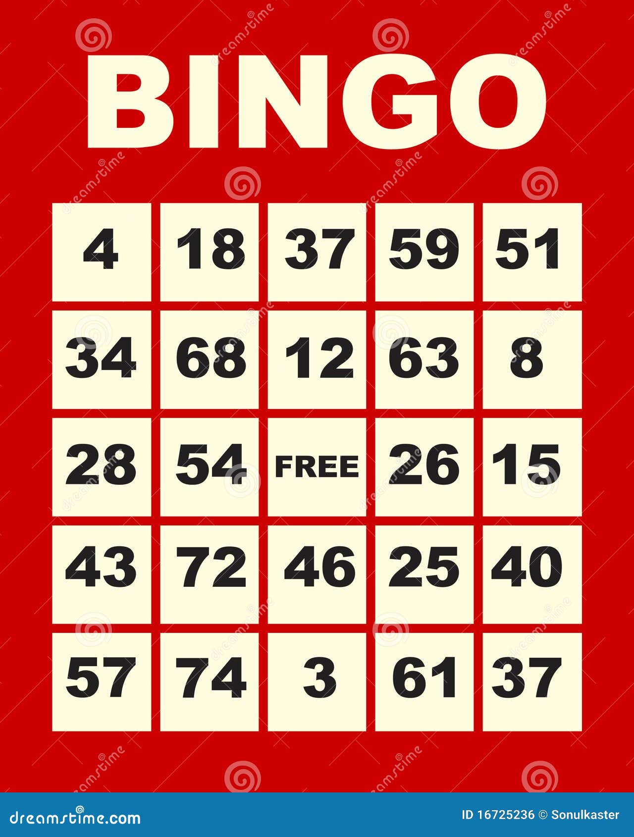 Carte De Bingo-test Image libre de droits - Image: 16725236