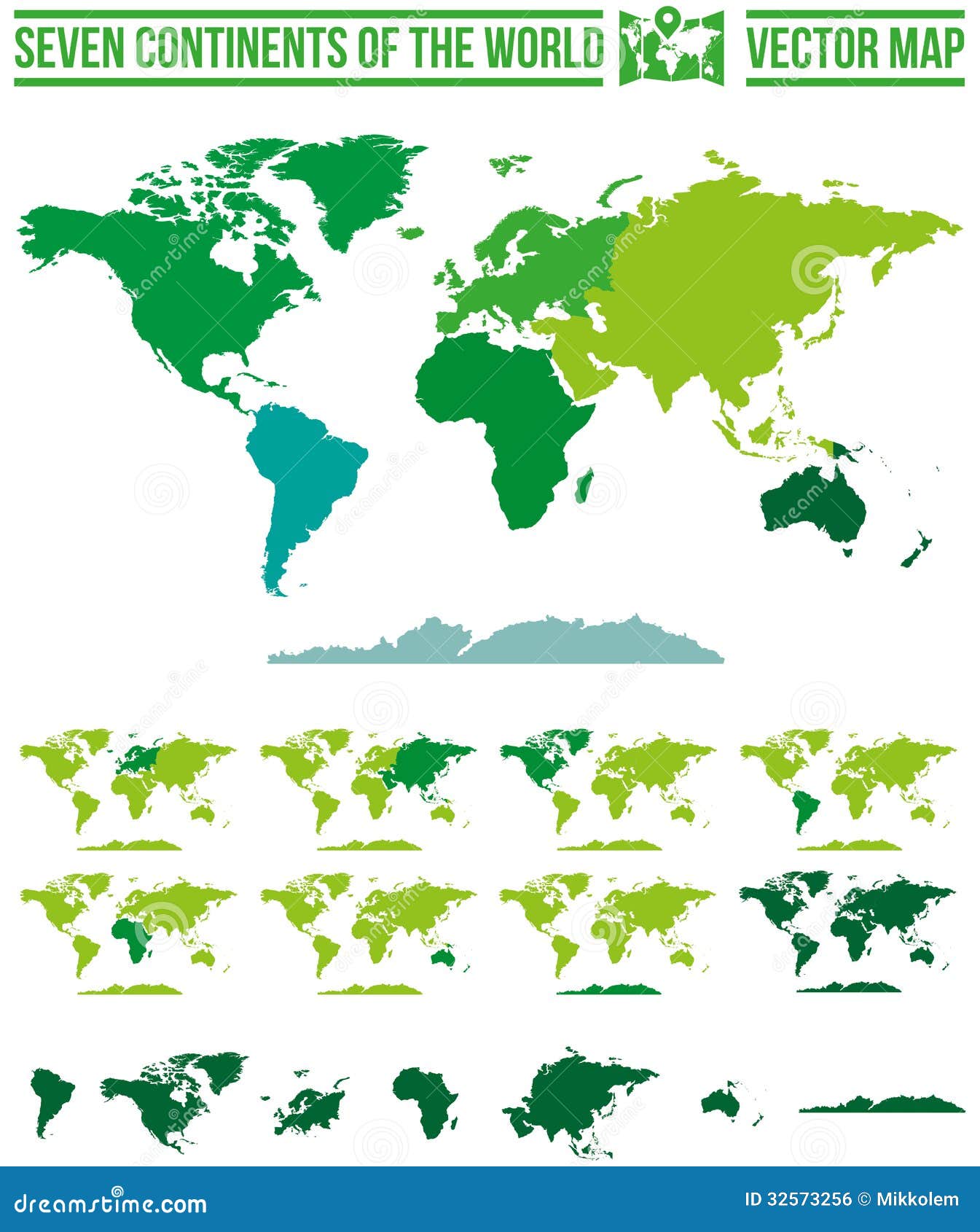 Carte De Continents Du Monde Illustration De Vecteur