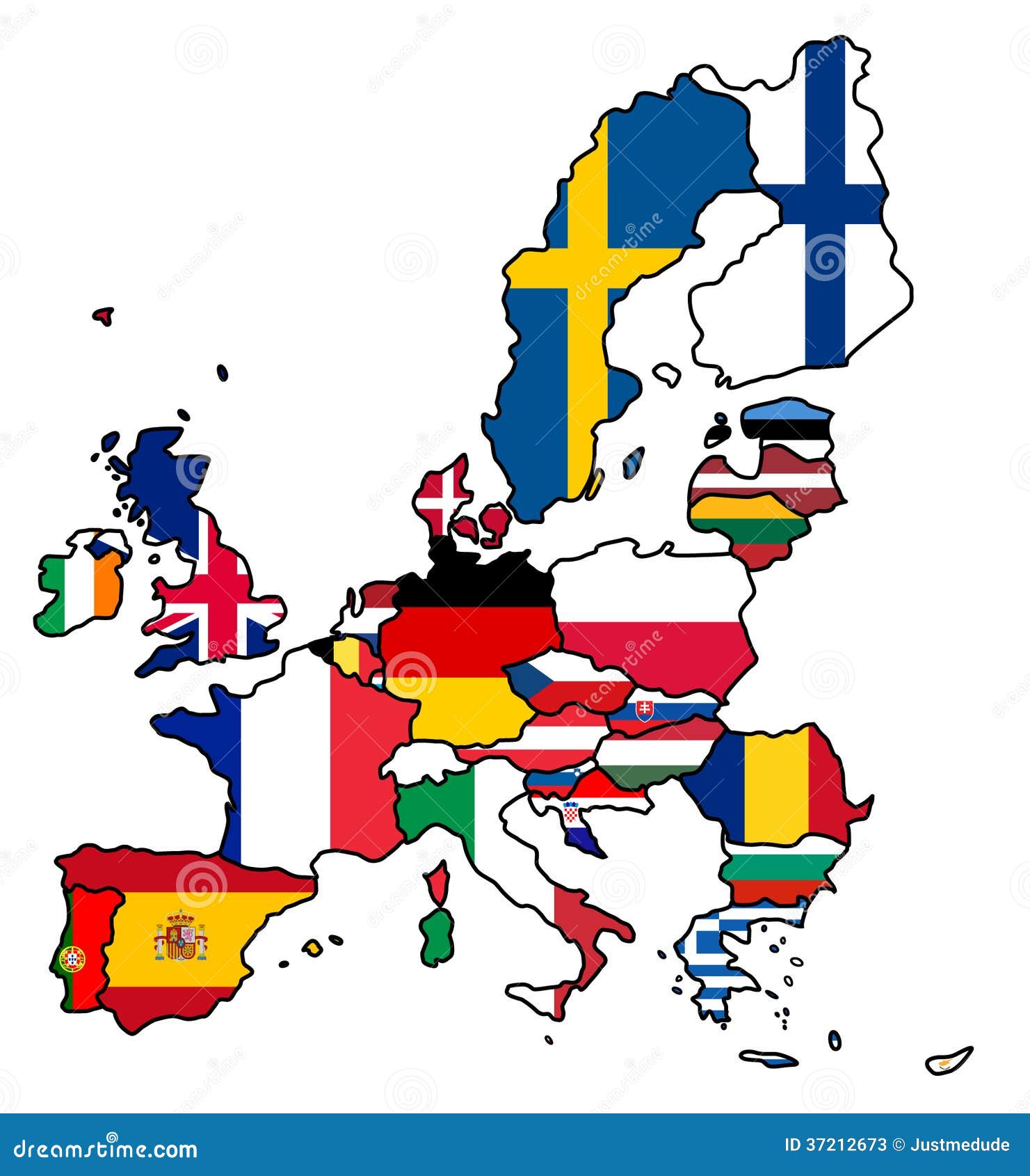 Carte De Drapeau Dunion Européenne Illustration De Vecteur