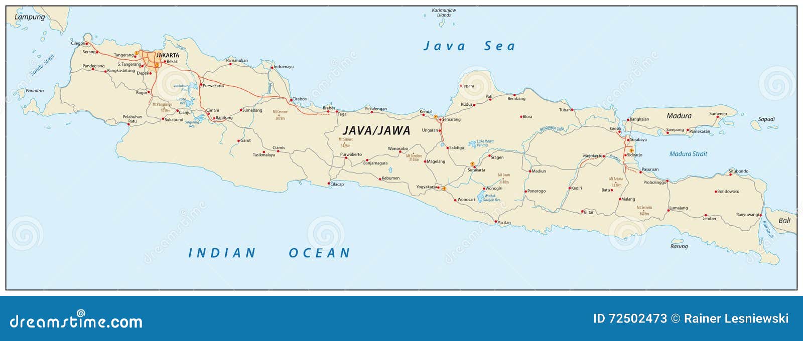  Carte  de Java  Indon sie  illustration stock Illustration 