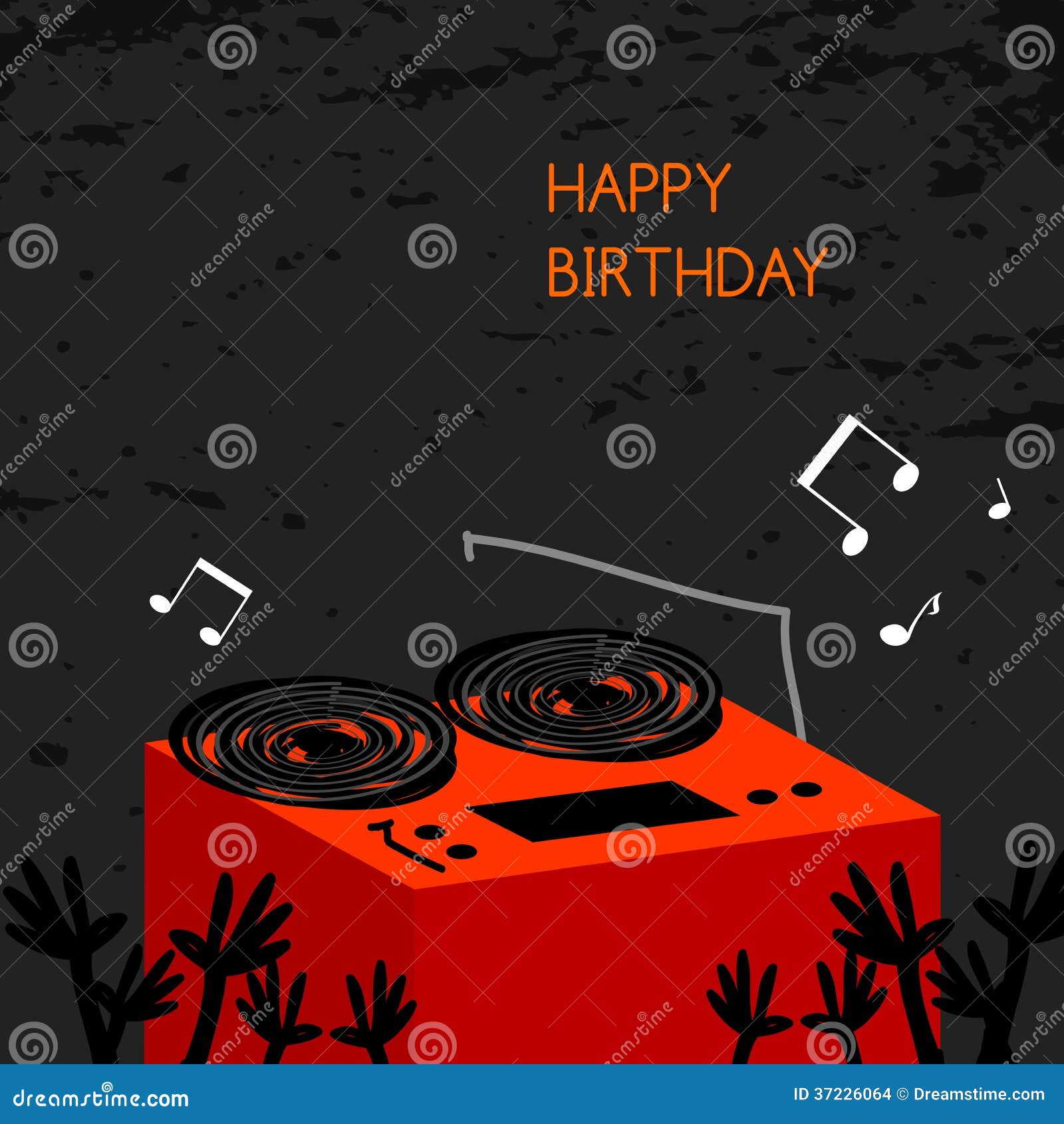 Carte De Joyeux Anniversaire Illustration De Vecteur Illustration Du Musique Vacances