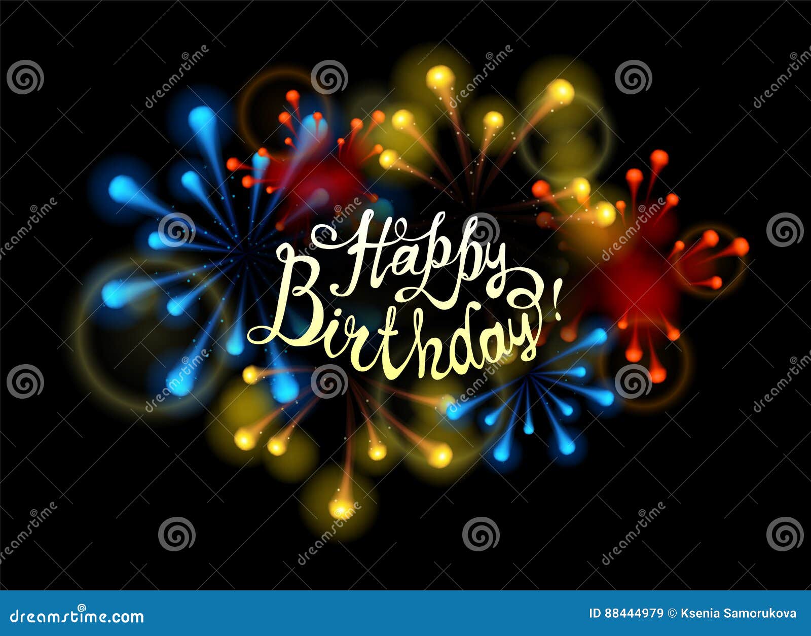 Carte De Joyeux Anniversaire Avec Des Feux D Artifice Illustration De Vecteur Illustration Du Joyeux Artifice