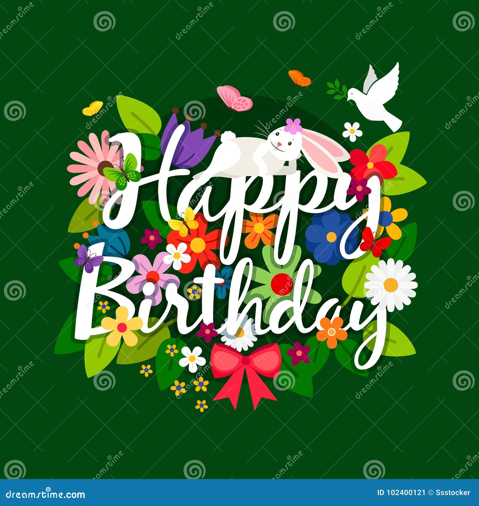 Image Bouquet De Fleurs Joyeux Anniversaire Carte De Joyeux Anniversaire Avec Le Bouquet De Fleurs Illustration de Vecteur - Illustration du vacances, invitation: 102400121