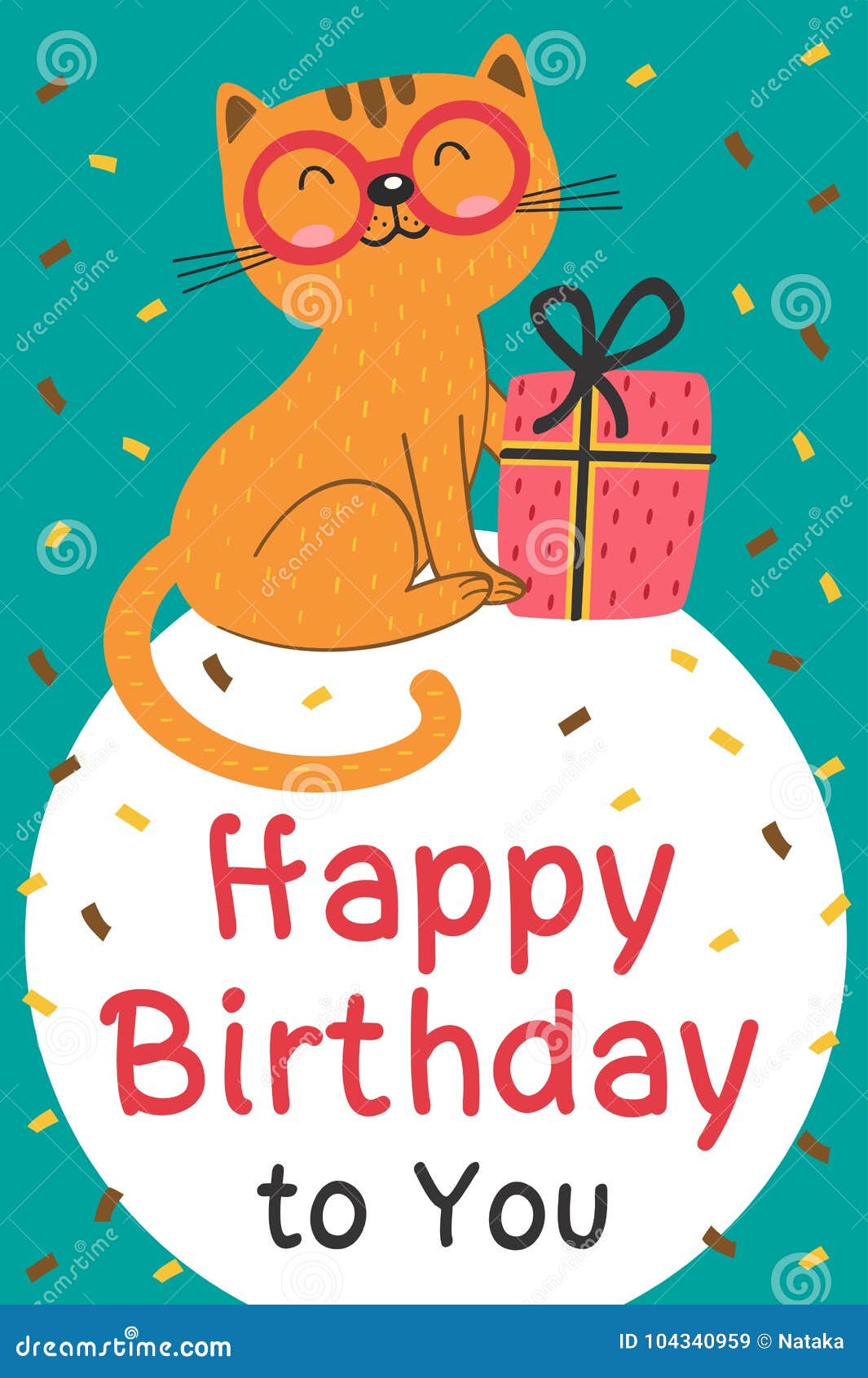 Carte De Joyeux Anniversaire Avec Le Chat Et Le Cadeau Illustration De Vecteur Illustration Du Anniversaire Chat Carte De Joyeux Anniversaire Avec Le Chat Et Le Cadeau Illustration De Vecteur Illustration Du Anniversaire Chat