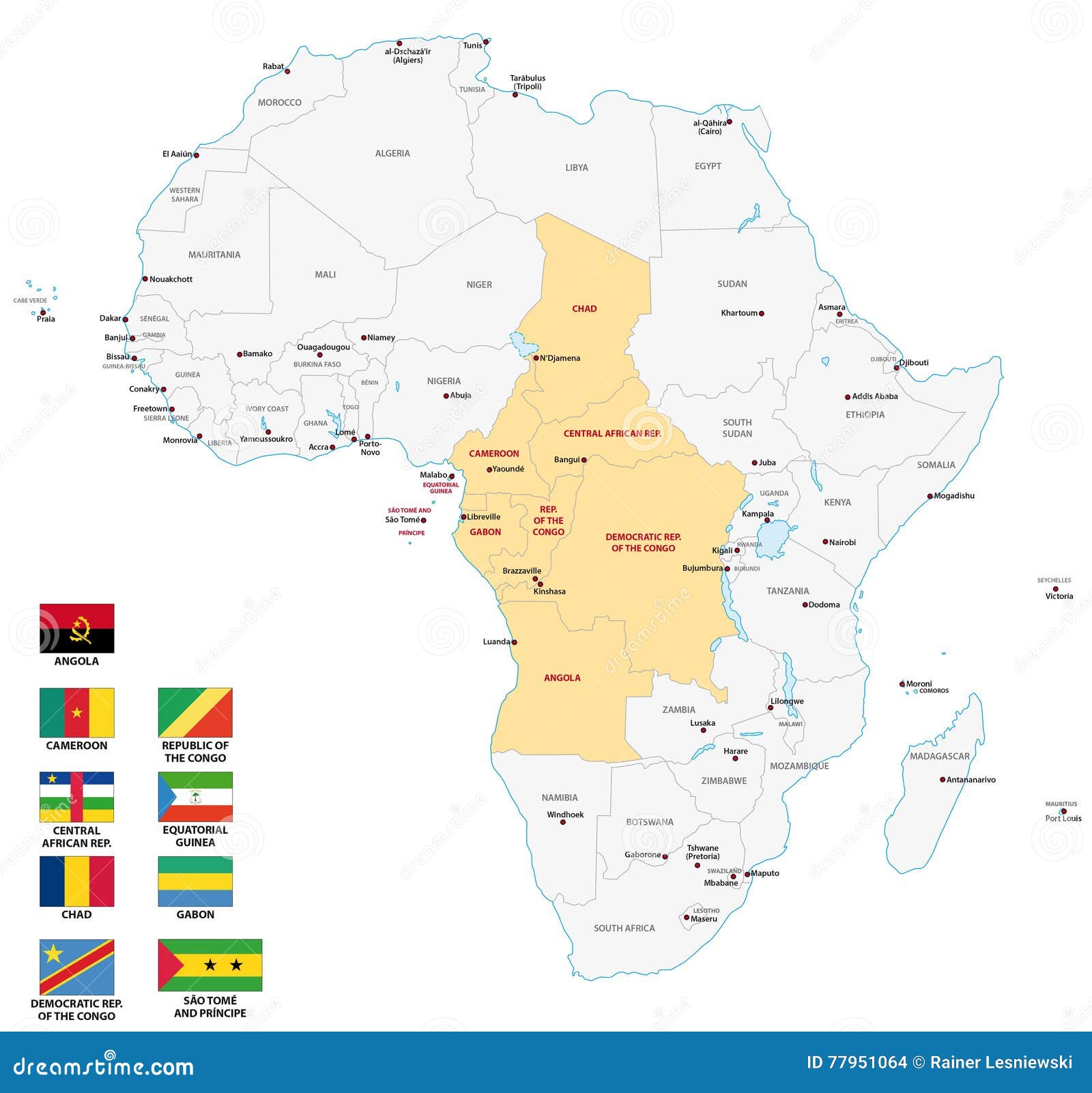 afrique centrale carte