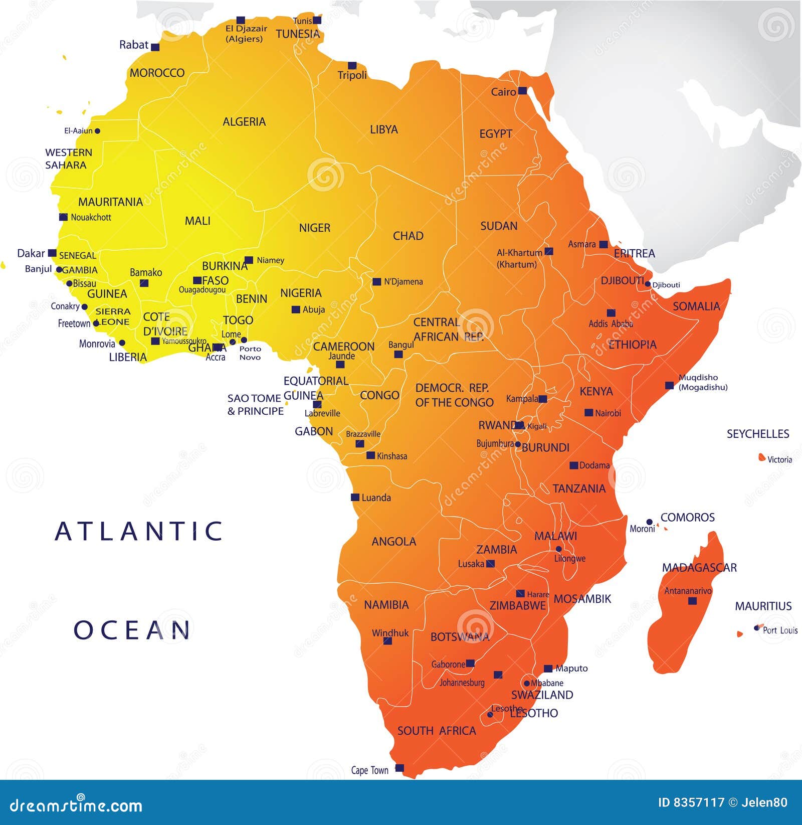 Carte De L'Afrique Politique Illustration de Vecteur ...